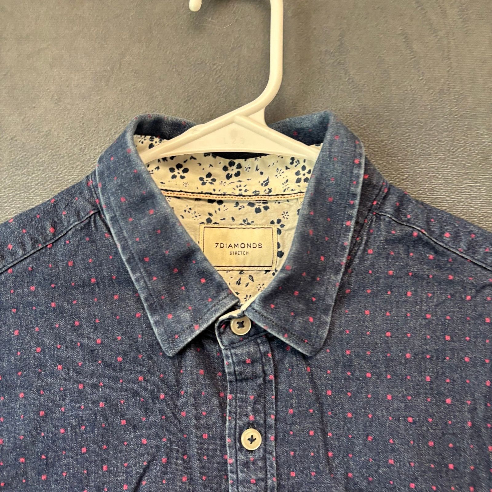 7Diamonds 7 Diamonds Stretch Dot Chambray Button Up Shirt Small Indie Size US S / EU 44-46 / 1 - 2 Thumbnail