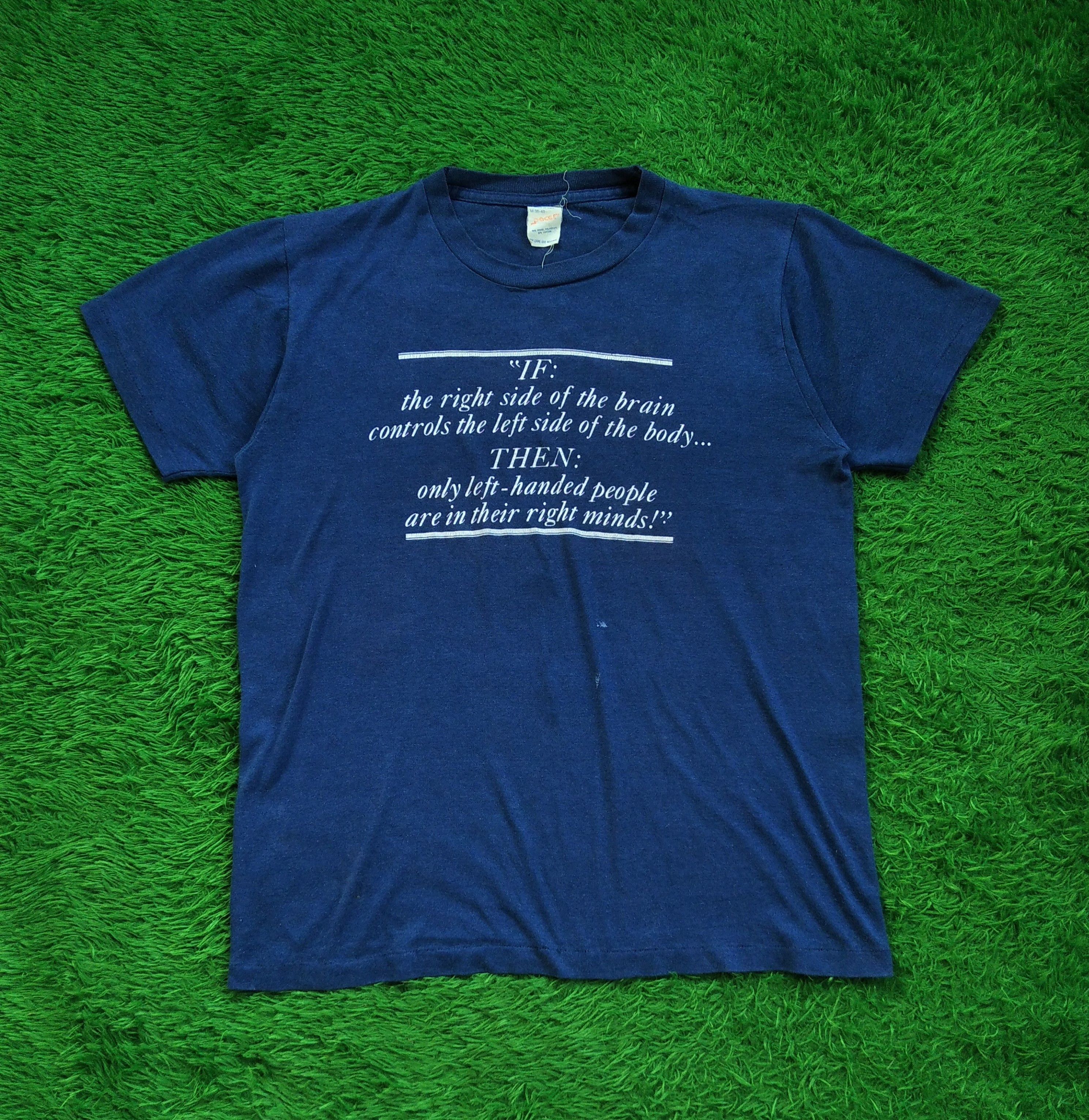 If Six Was Nine × Kapital Vintage 1980s Left Handed Brain Jokes Humor T Shirt Size US M / EU 48-50 / 2 - 2 Thumbnail