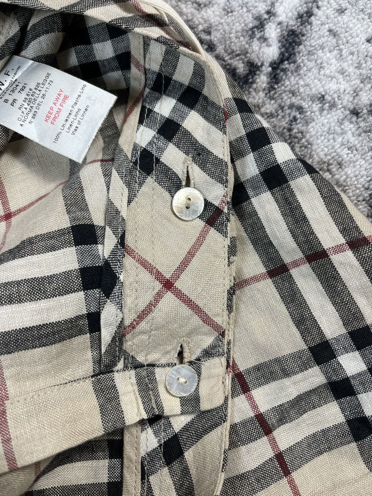 Burberry Burberry Nova Check Skirt Linen Beige Women XS (fits XS–S) Size 29" - 11 Thumbnail