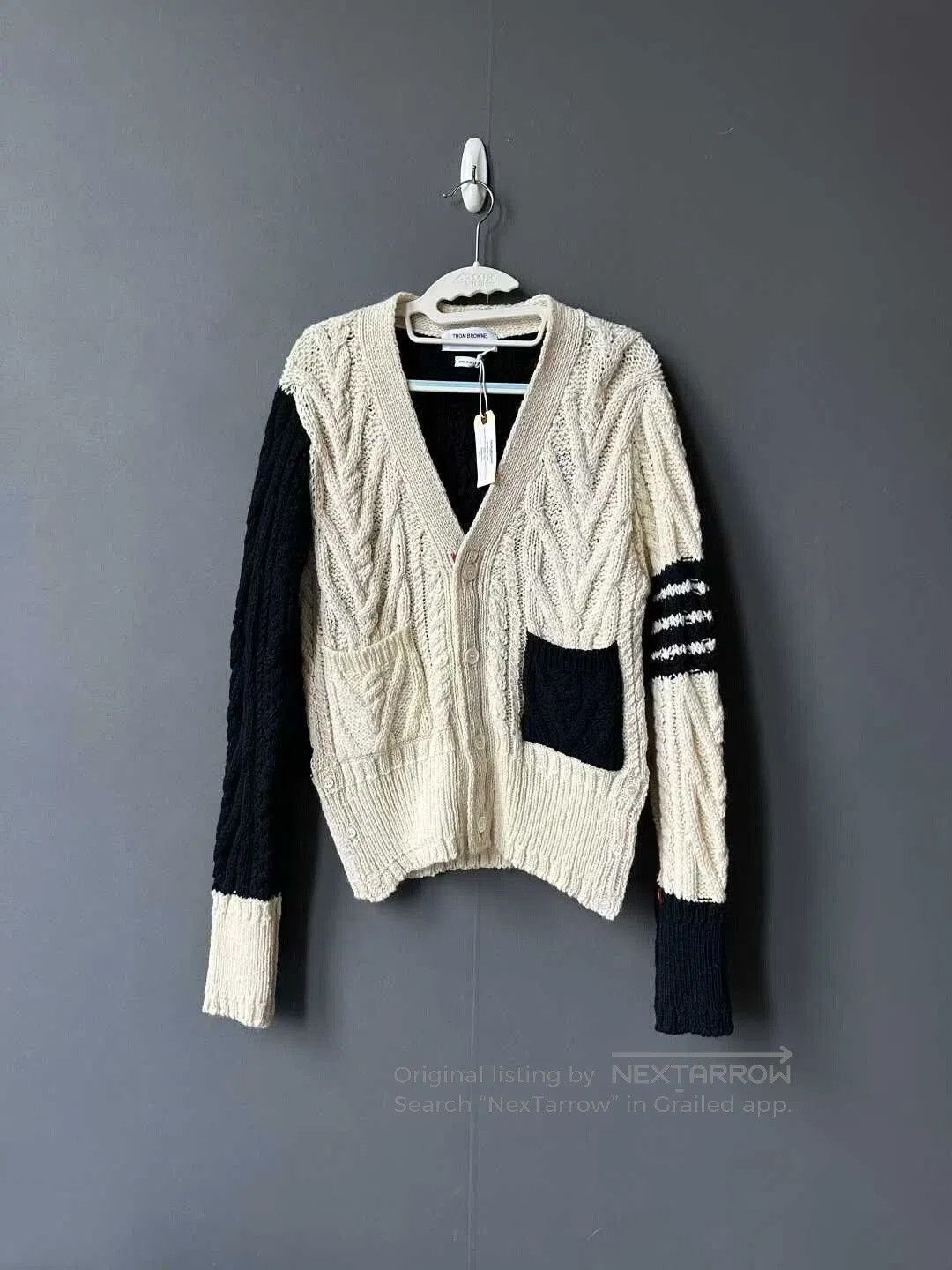 Thom Browne thom browne black and white cable knit cardigan. Size US M / EU 48-50 / 2 - 1 Thumbnail