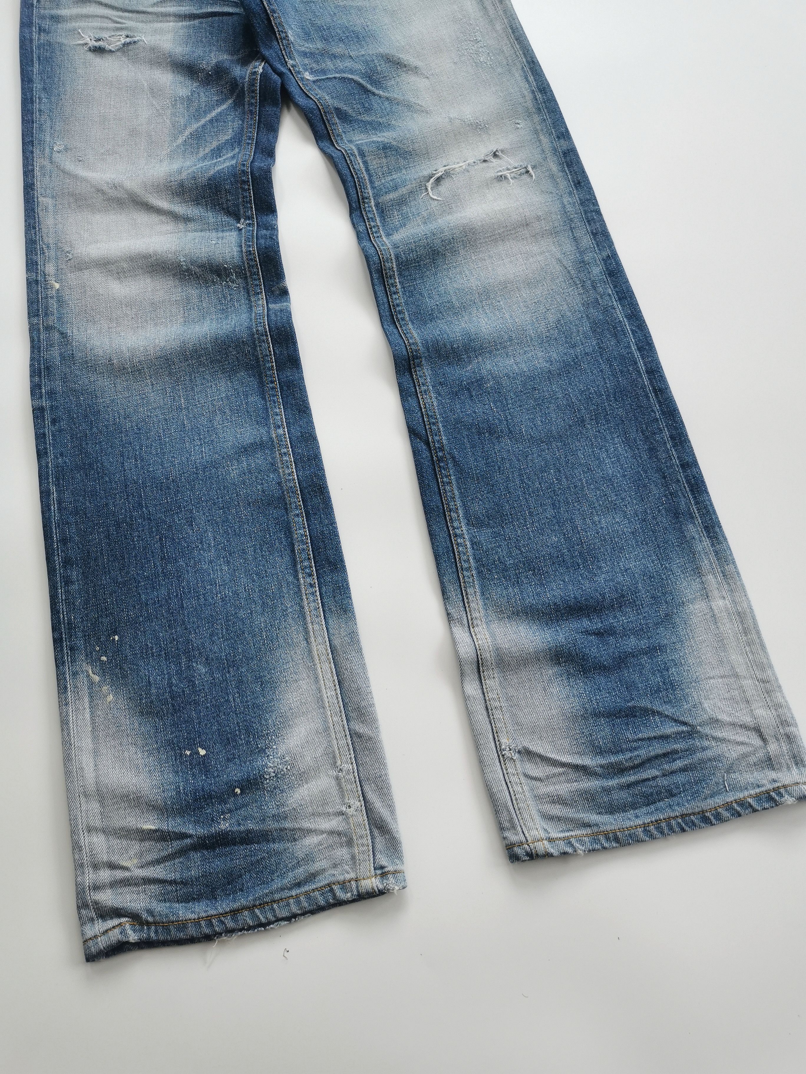 Full Count & Co. Flare Dresslave Distressed Faded Denim Jeans Like Fullcount Size US 30 / EU 46 - 14 Thumbnail