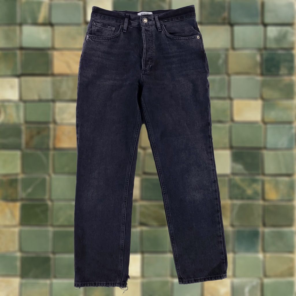 Agolde AGOLDE Lana Jeans Distressed Black Womens 28 (28 x 27.5 Actual) Jeans Women Distressed Straight Black 28 Womens AGOLDE Lana Jeans Size 28" / US 6 / IT 42 - 1 Thumbnail