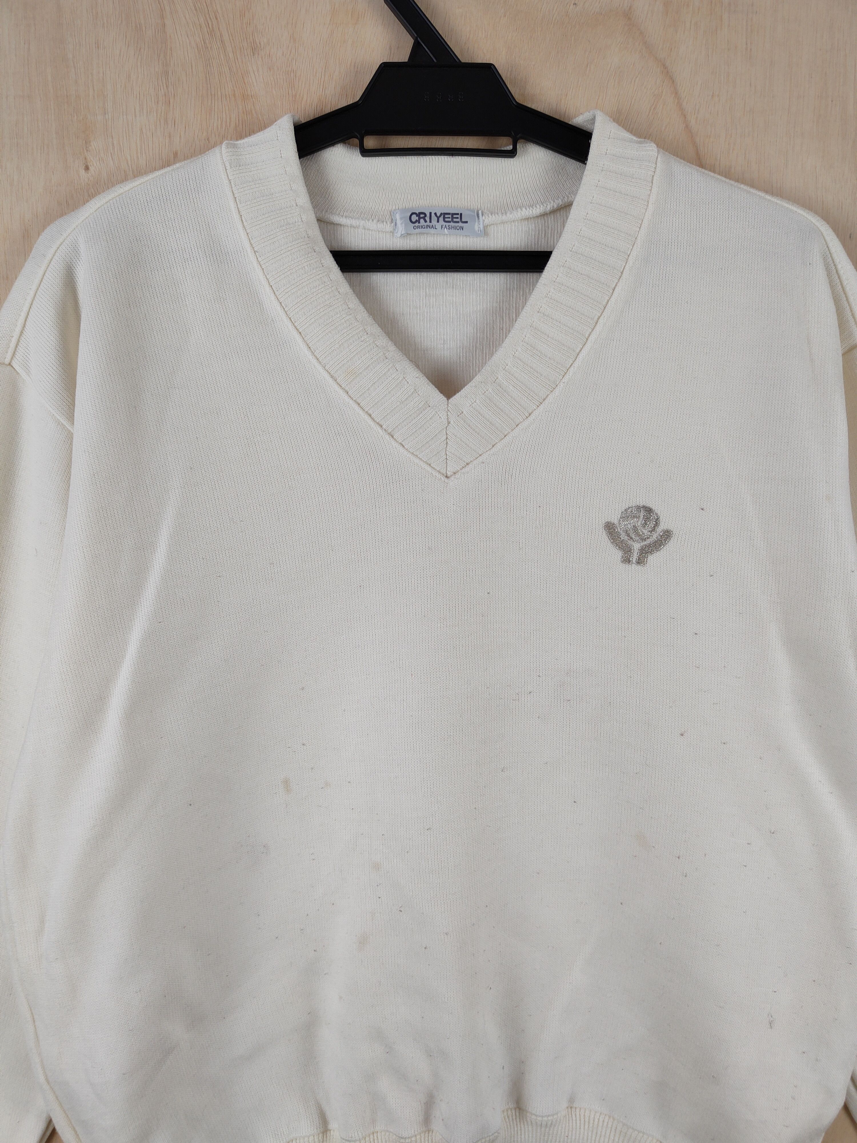 Japanese Brand × Vintage Criyeel Cream vintage Sweatshirts #S2637 Size M / US 6-8 / IT 42-44 - 2 Thumbnail