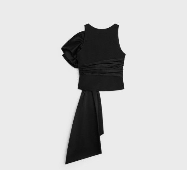 Celine o1bcso1str0925 2B58A041R Wool Oversized Bow Top in Black Size US S / EU 44-46 / 1 - 2 Thumbnail