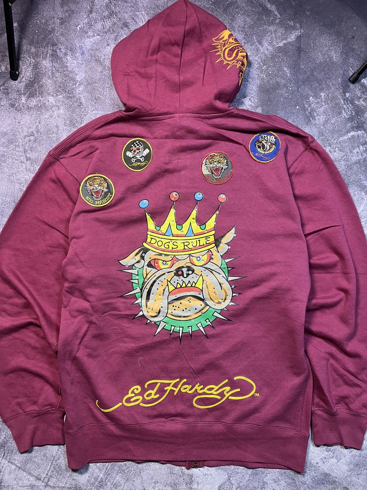 Ed Hardy Ed Hardy by Christian Audigier Zip Hoodie Y2K Streetwear SK8 Size US XXL / EU 58 / 5 - 6 Thumbnail