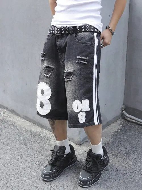 Jean DRIP Graphic Drill jeans shorts jorts Size US 32 / EU 48 - 4 Thumbnail