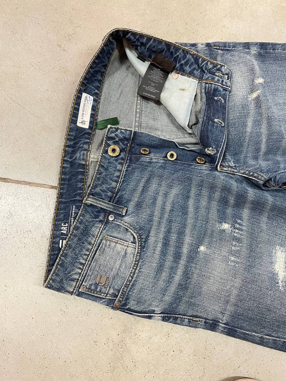 G-Star Arc 3D Relaxed Tapered Vintage G Star Raw Distressed Jeans Size US 30 / EU 46 - 10 Thumbnail