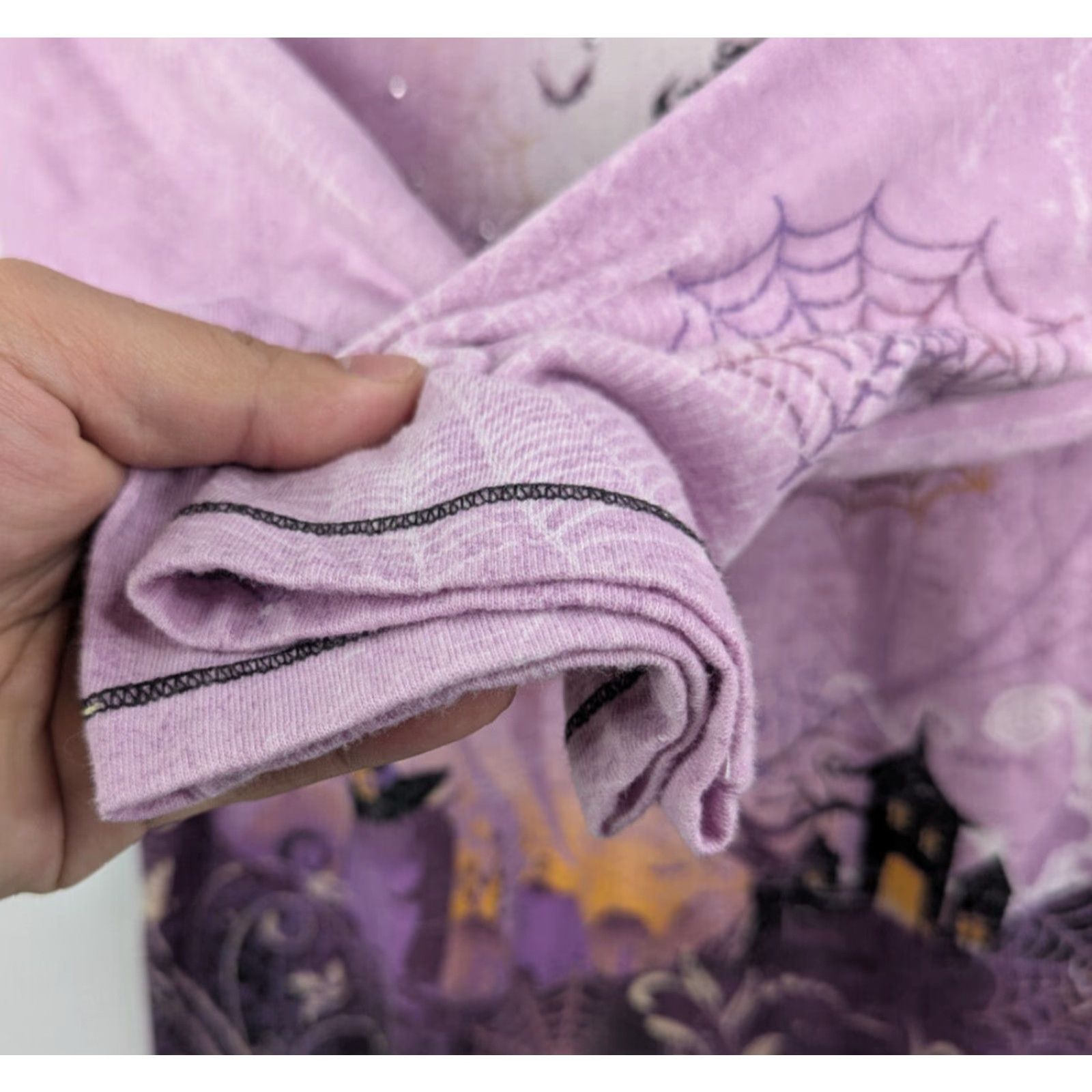 Vintage I.B. Diffusion Halloween Witch Womens Top Graveyard Spider Webs Crew Neck Tee Size M Purple Size M / US 6-8 / IT 42-44 - 3 Thumbnail