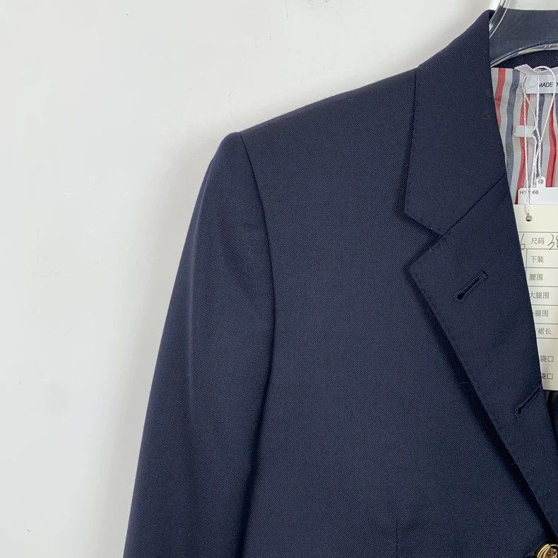 Thom Browne Thom Browne Dark blue wool lapel single-breasted suit 2503- Size 38R - 3 Thumbnail