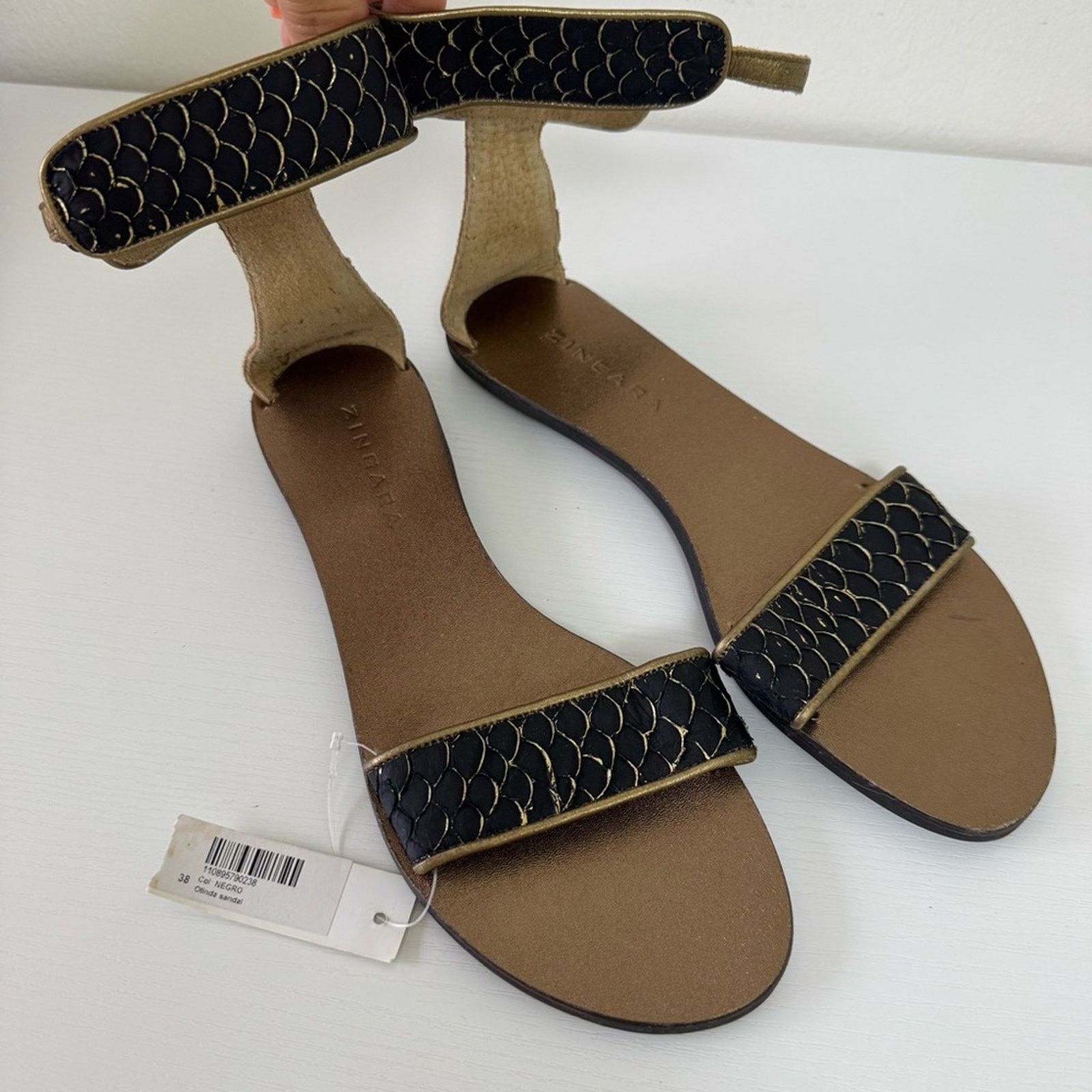 NBDN Nobrandedon New! Zingara Stylish Black and Tan Sandals, Size 8 Size US 8 / IT 38 - 2 Thumbnail