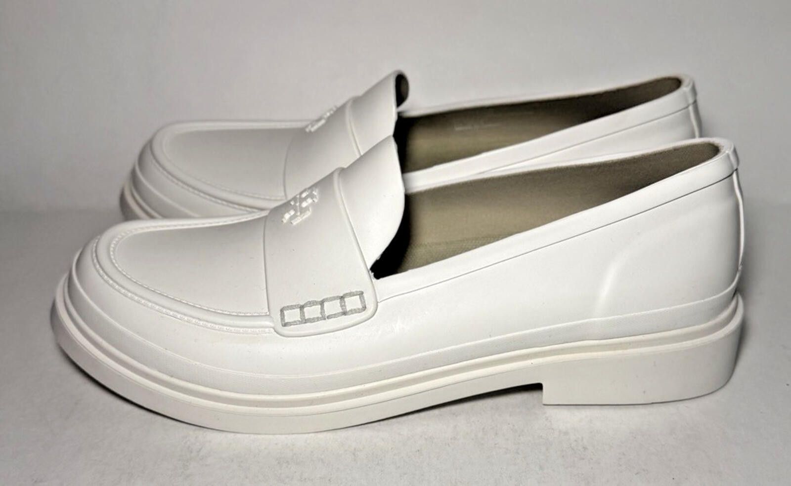 Other TORY BURCH Waterproof Rubber Rain Loafer Shoes Off-White Size US 7 / IT 37 - 3 Thumbnail