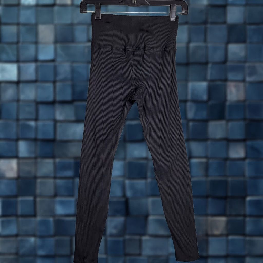 Carbon Carbon38 Ribbed Black Womens Leggings Sz S Size 28" / US 6 / IT 42 - 1 Thumbnail