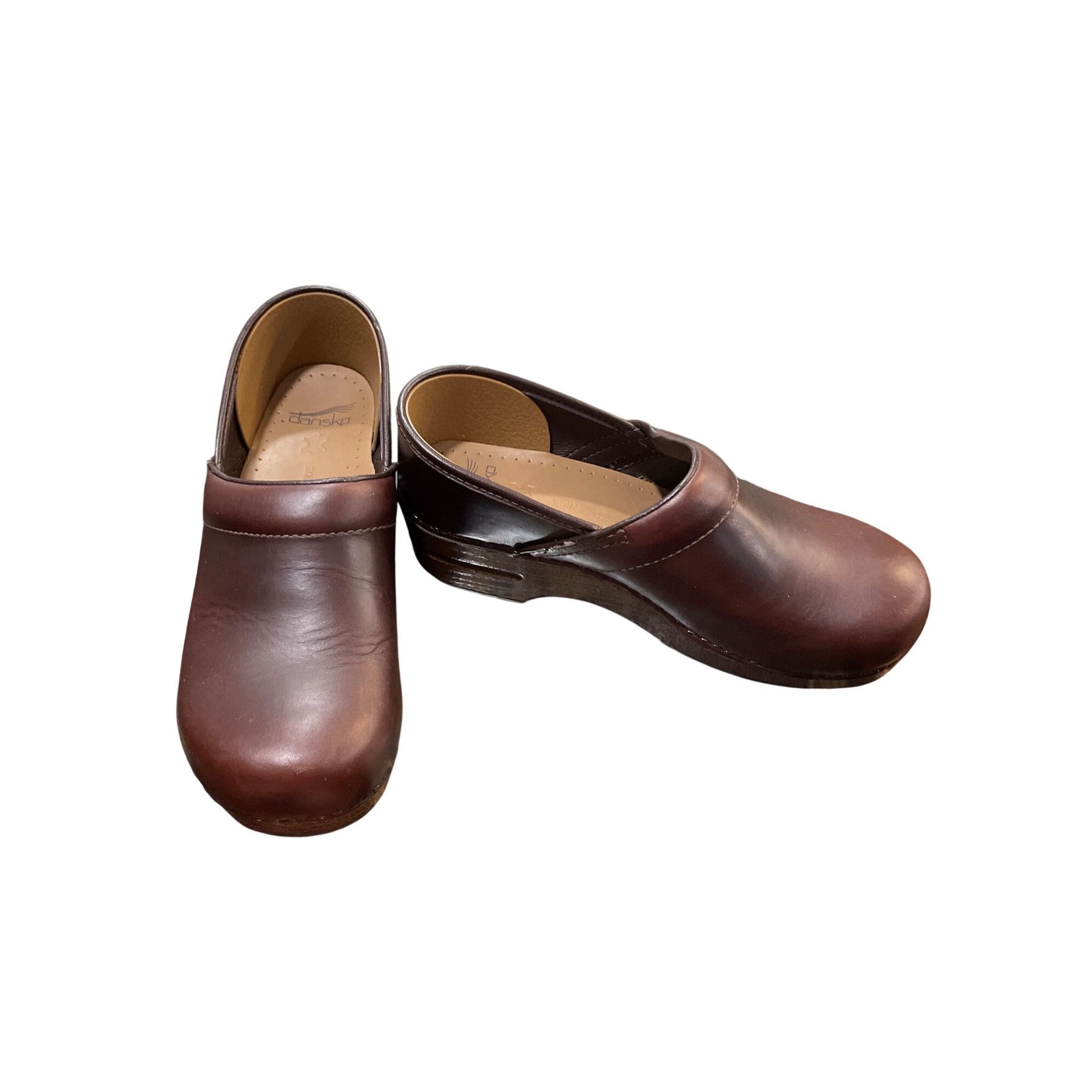 Dansko Dansko wms brown leather nursing day wear mules clogs sz 10- Size US 10 / IT 40 - 1 Thumbnail