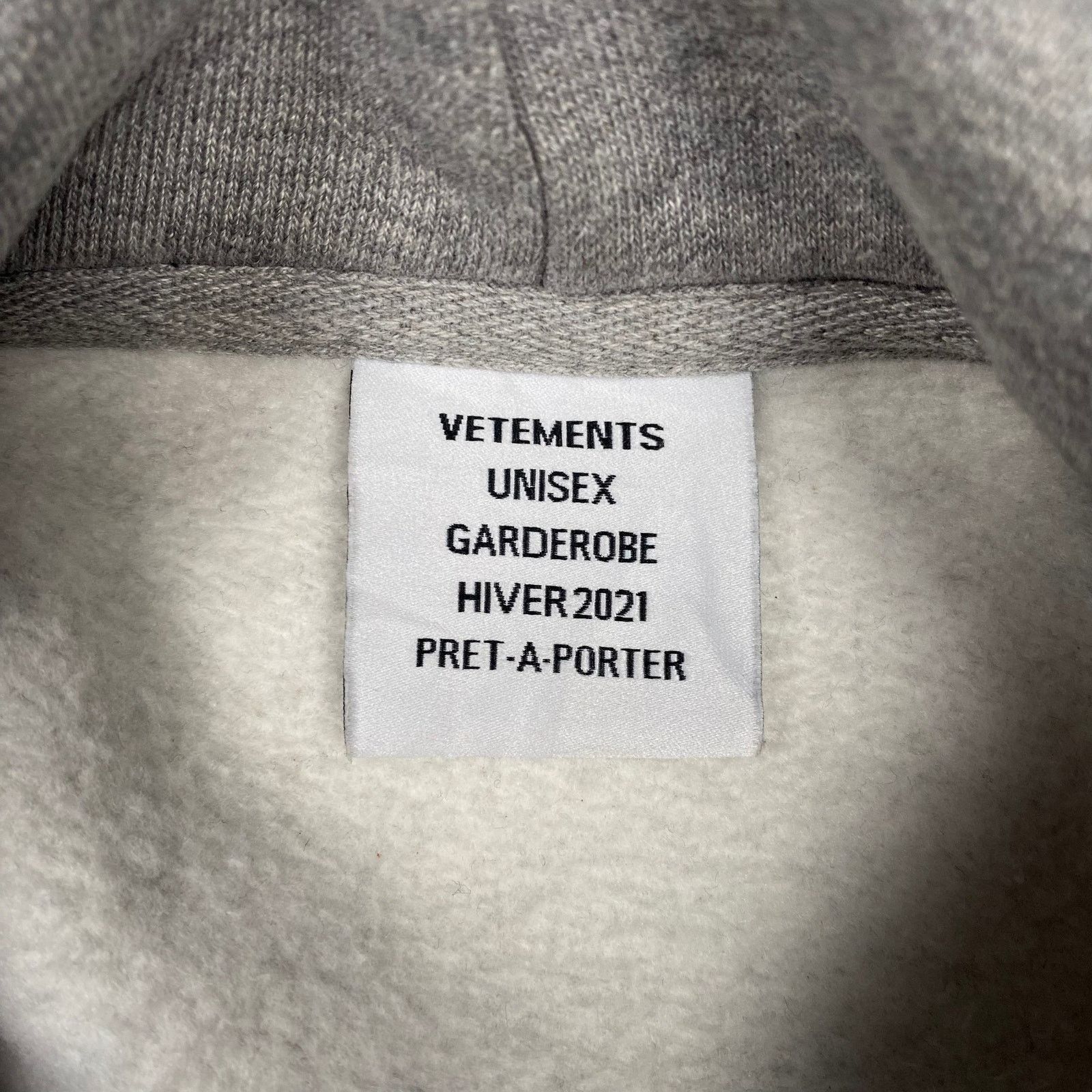 Vetements Vetements Grey Logo Hoodie Size US XS / EU 42 / 0 - 8 Thumbnail