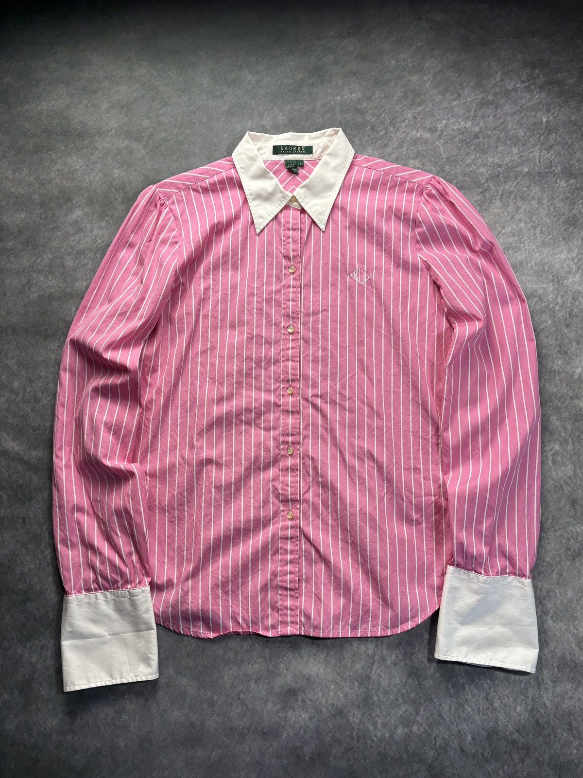 Polo Ralph Lauren 2000s Vintage Ralph Lauren Polo Shirt Striped Pink 90s Prep Size L / US 10 / IT 46 - 2 Thumbnail