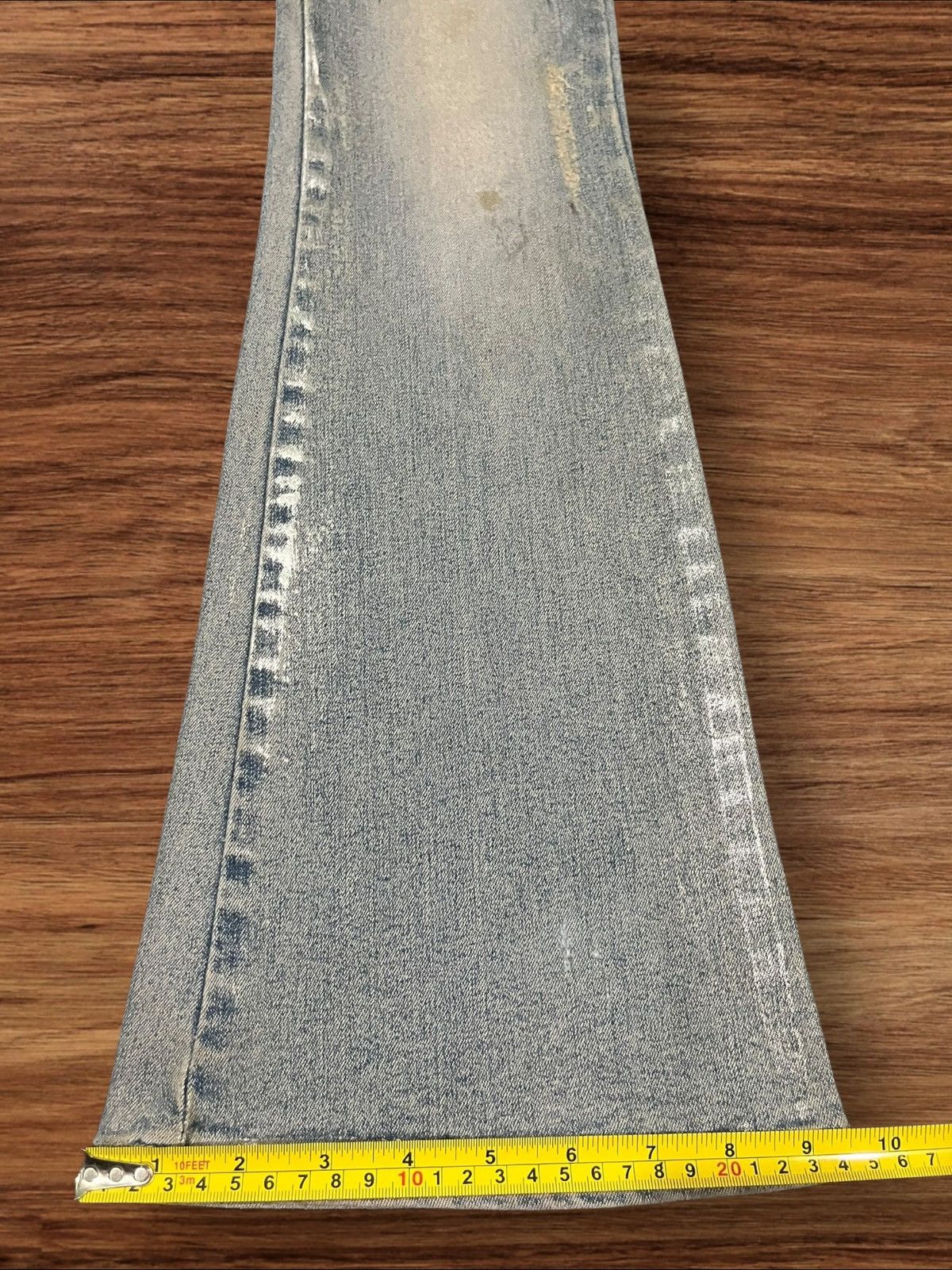 Japanese Brand Vintage Japanese Brand Ryu Ryu Waxed Distressed Flare Jeans Size 28" / US 6 / IT 42 - 17 Thumbnail