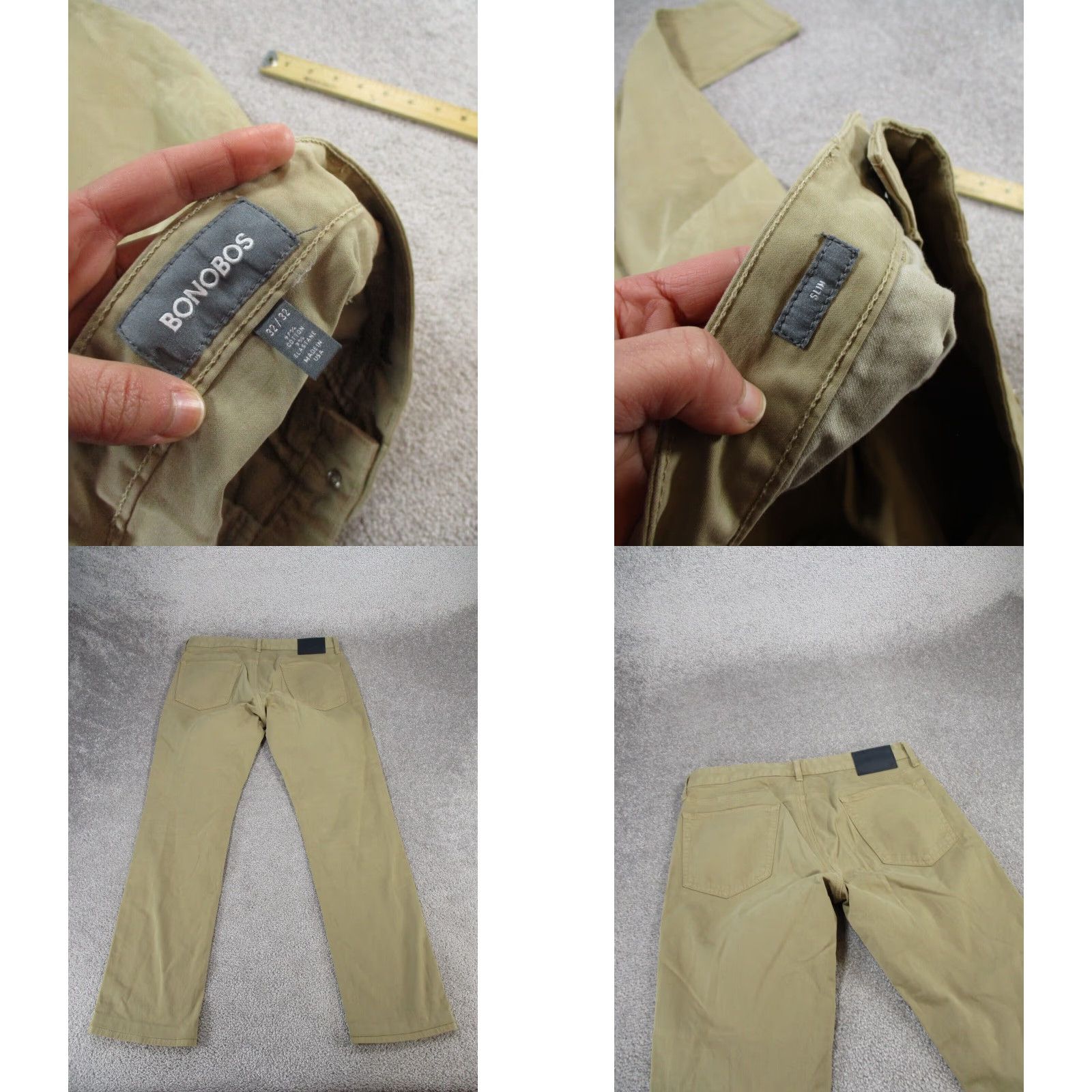 Bonobos Bonobos Mens Chinos 32 Beige Slim Fit Knit Cotton Flat Front 30 Inseam Pants 32x30 Regular Men's Pants Size US 32 / EU 48 - 8 Thumbnail