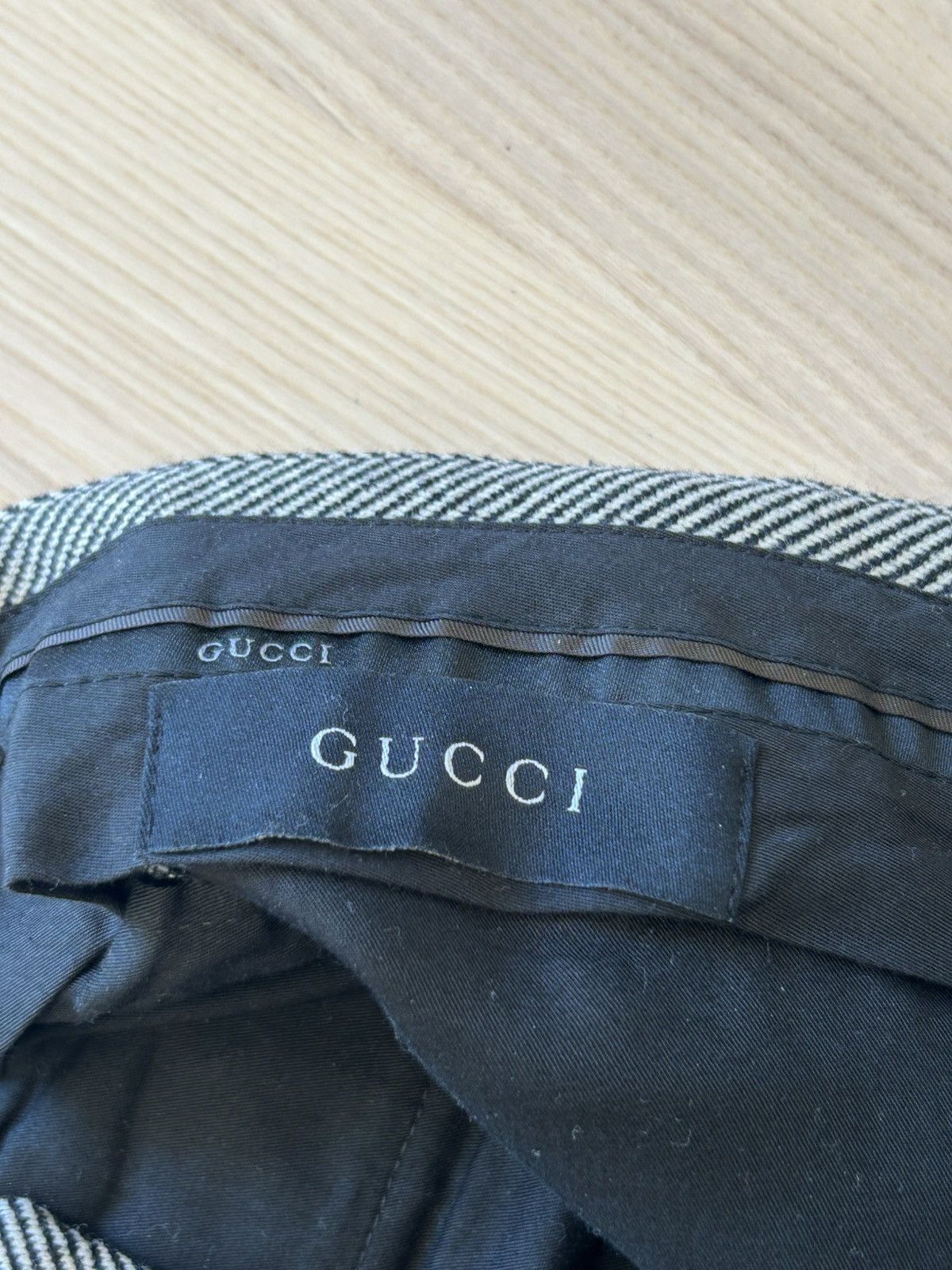 Gucci Gucci Tom Ford Era Herringbone Wool Pleated Trousers Archive Size US 30 / EU 46 - 12 Thumbnail