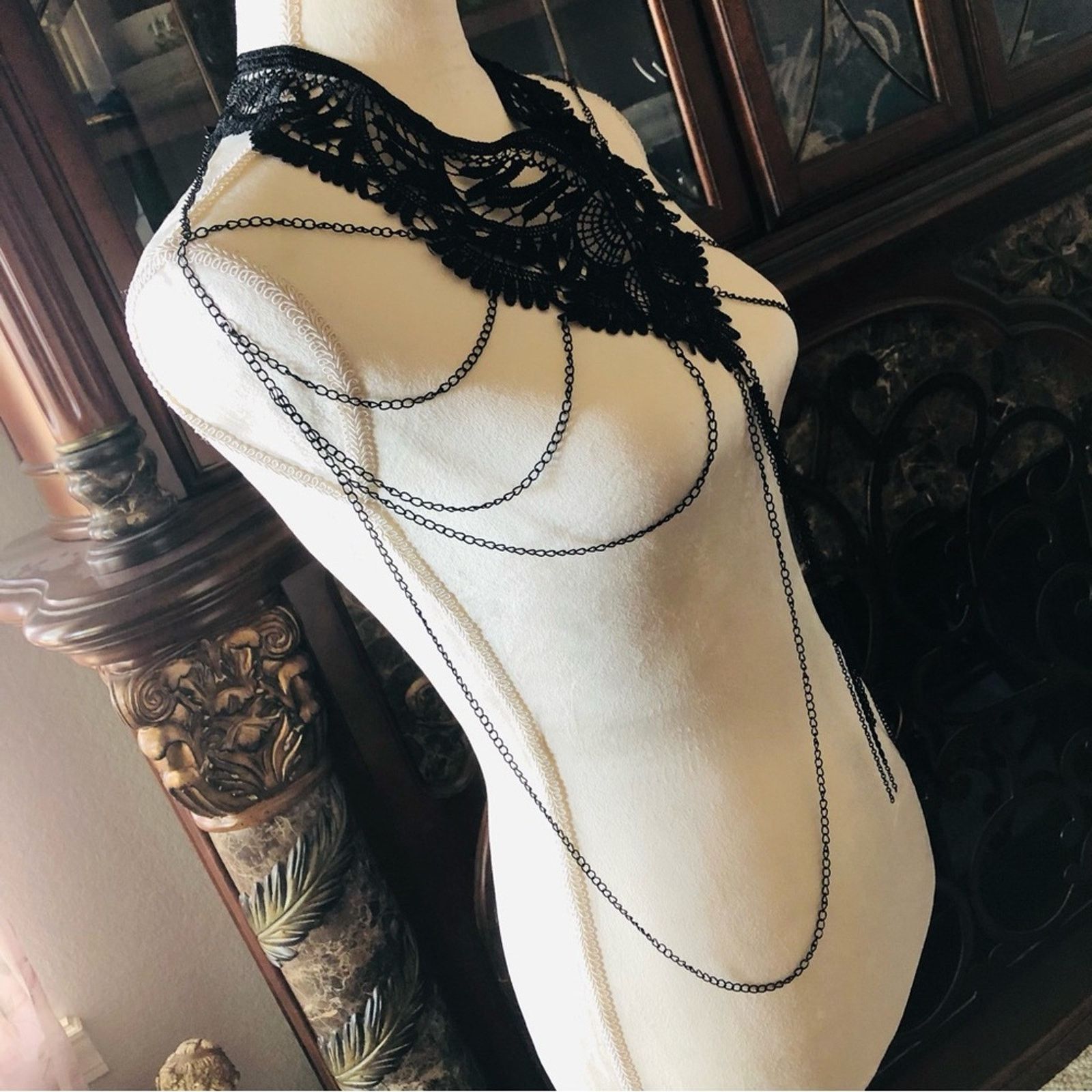 Jewelry Wide lace neckline fringe body jewelry elegant NIP Size ONE SIZE - 3 Thumbnail