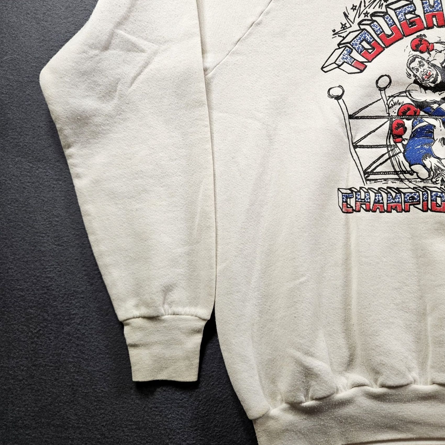 Vintage VINTAGE 80s Toughman Championship Made In USA Crewneck Sweatshirt XXL RARE Screen Stars White USA 80s Mens Pullover Sweatshirt Size US XXL / EU 58 / 5 - 4 Thumbnail