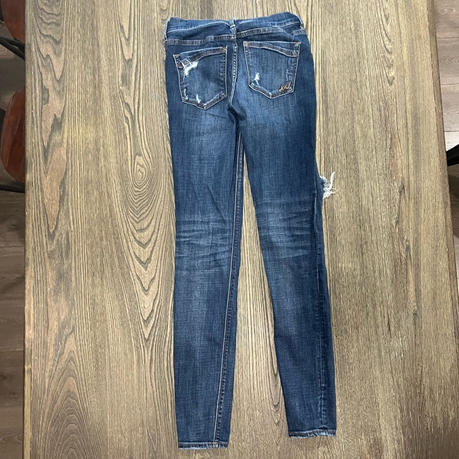 Express Express Jeans Mia Legging Mid-Rise Distressed Denim Size 2L Size 26" / US 2 / IT 38 - 9 Thumbnail