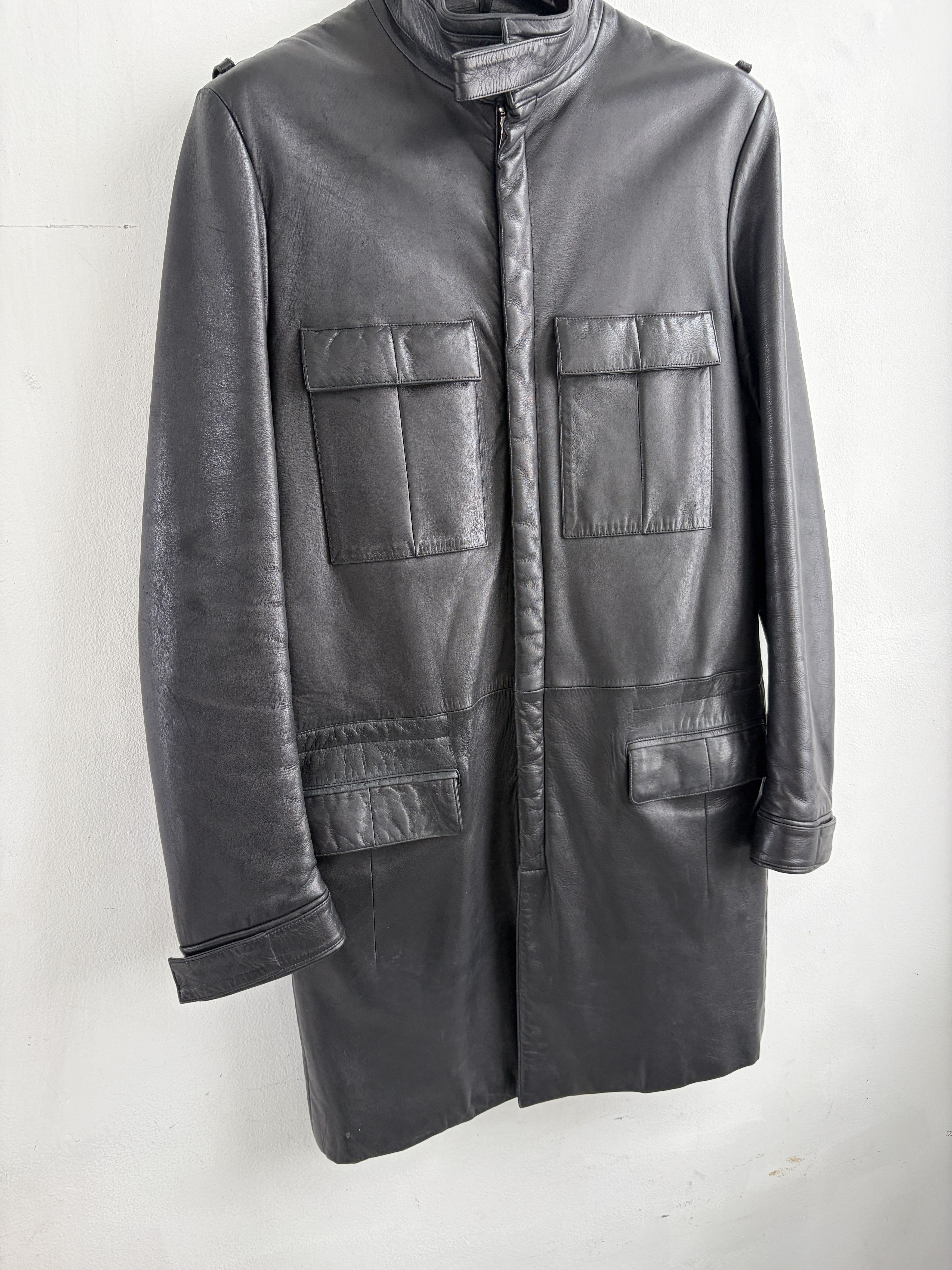 Dior Dior Homme Hedi Slimane Leather M65 Trench, 48 Size US M / EU 48-50 / 2 - 2 Thumbnail