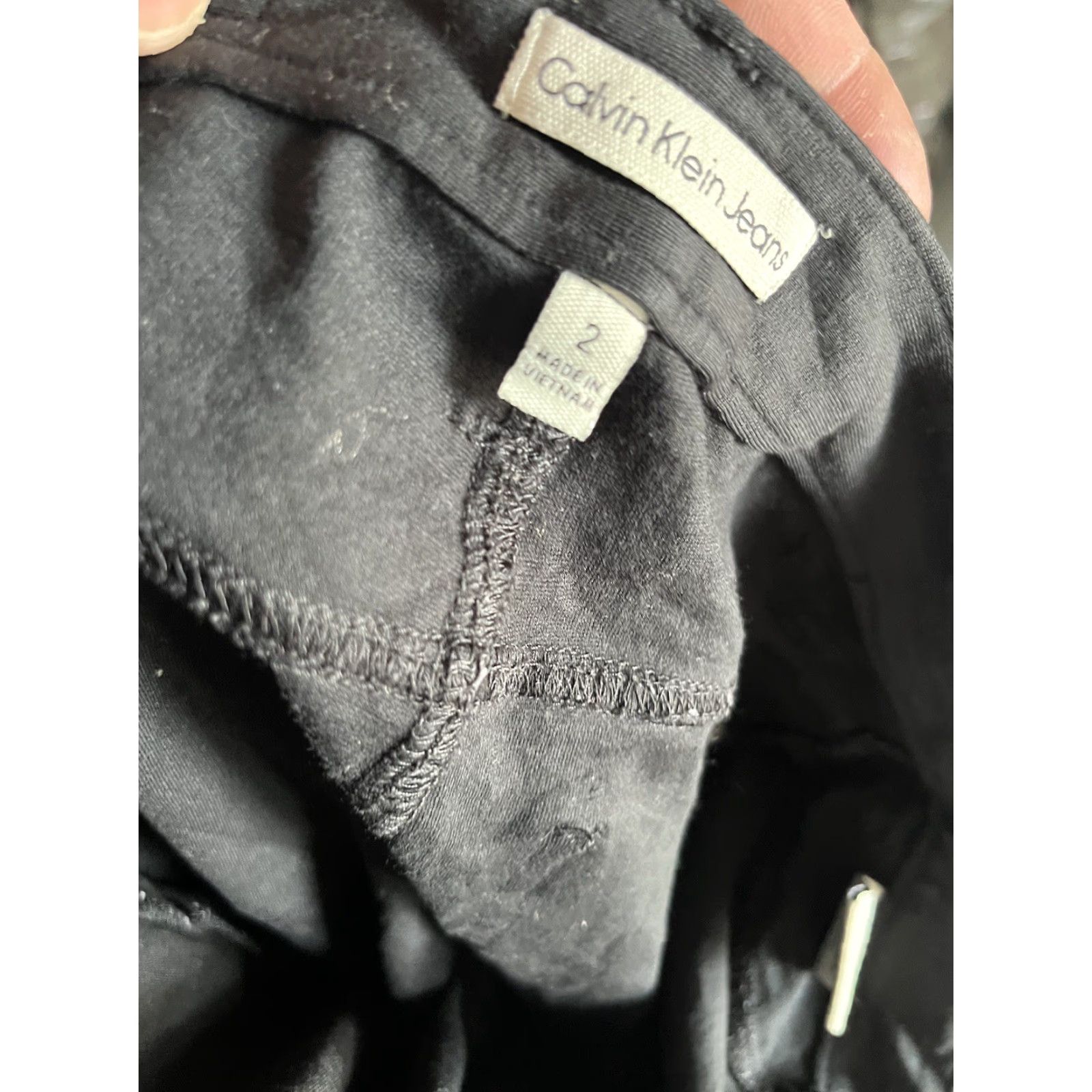 Calvin Klein CALVIN KLEIN Women's Jeggings Size 2 Black Slim Tapered Stretch Viscose Nylon Size 26" / US 2 / IT 38 - 5 Thumbnail