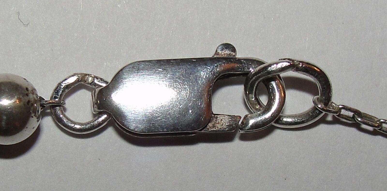 Designer Shiny Sterling Silver Graduated Ball Bead Necklace Size ONE SIZE - 6 Thumbnail