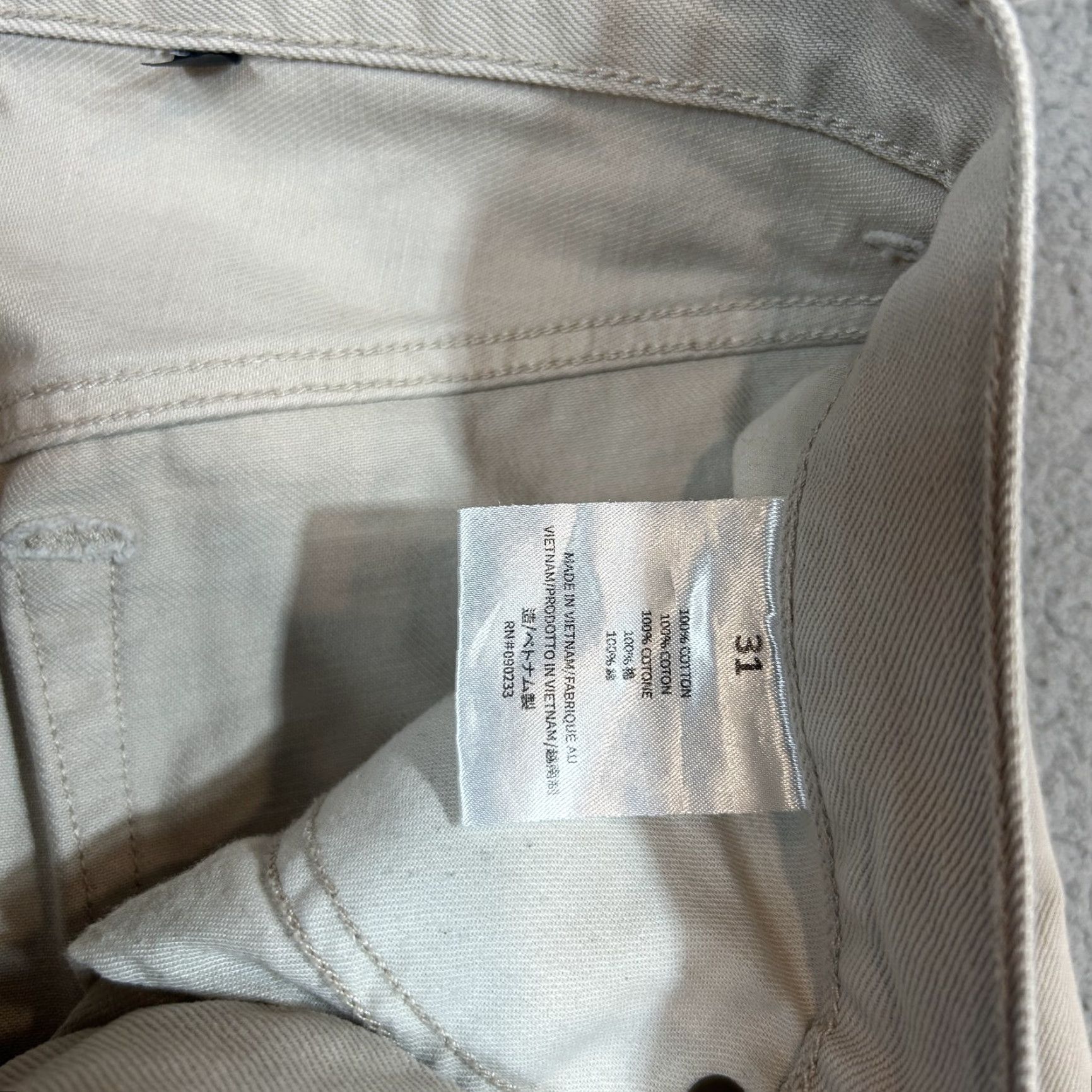 Fear of God Fear of God Jeans Beige Button Fly 31 Straight Men Cotton Denim Pants 5-Pocket Mid Rise Vintage? No Size US 31 - 5 Thumbnail