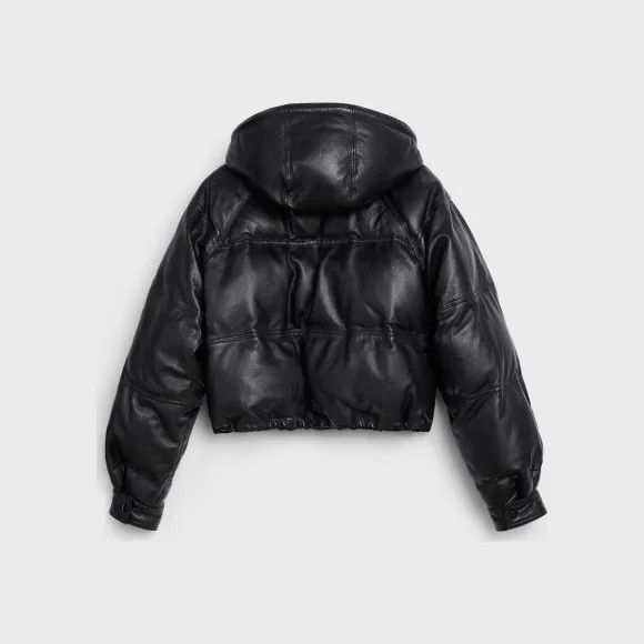 Celine o1bcso1str0924 Cropped Quilted Jacket Lambskin Leather Size XXS / US 00 / IT 34 - 2 Thumbnail