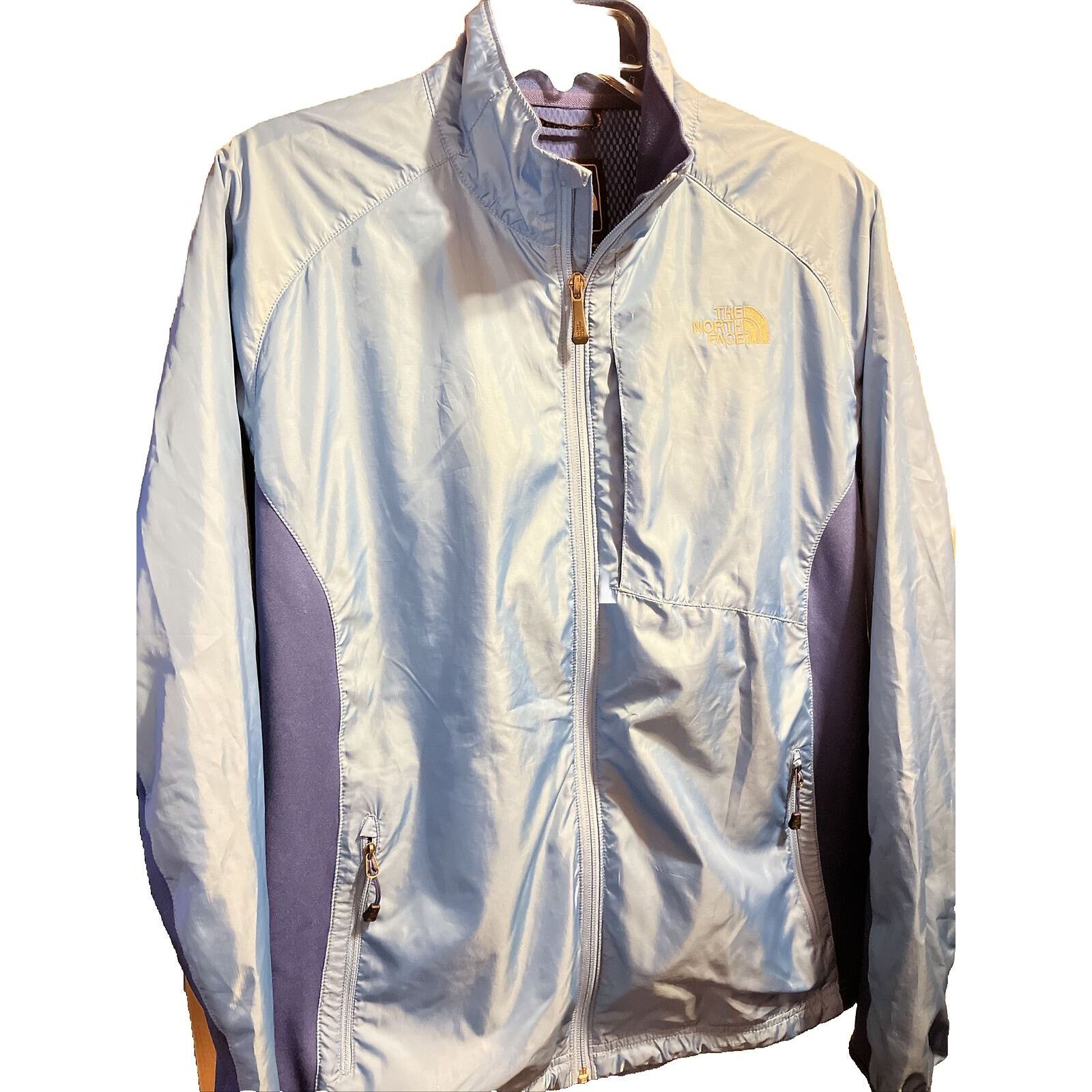 The North Face The North Face Women L Blue Zip Polyester Windbreaker Jacket Size L / US 10 / IT 46 - 1 Thumbnail