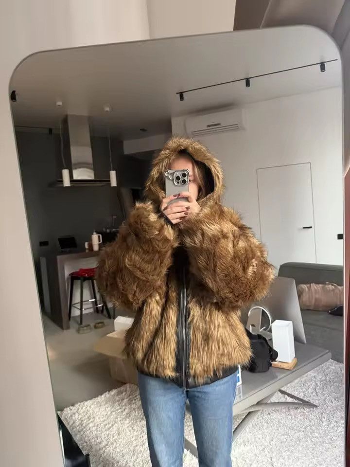 Japanese Brand PU Leather Reversible Faux Fur Fleece Coats Jacket Size US M / EU 48-50 / 2 - 8 Thumbnail