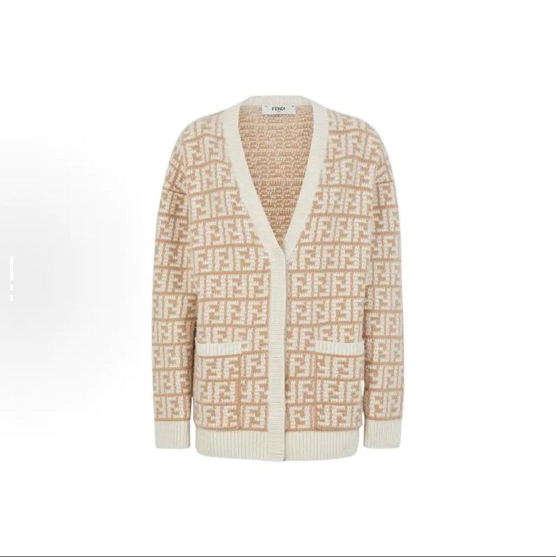 Fendi Fendi Light Brown Men's Cashmere Knit Sweater 0089 Size US M / EU 48-50 / 2 - 1 Thumbnail