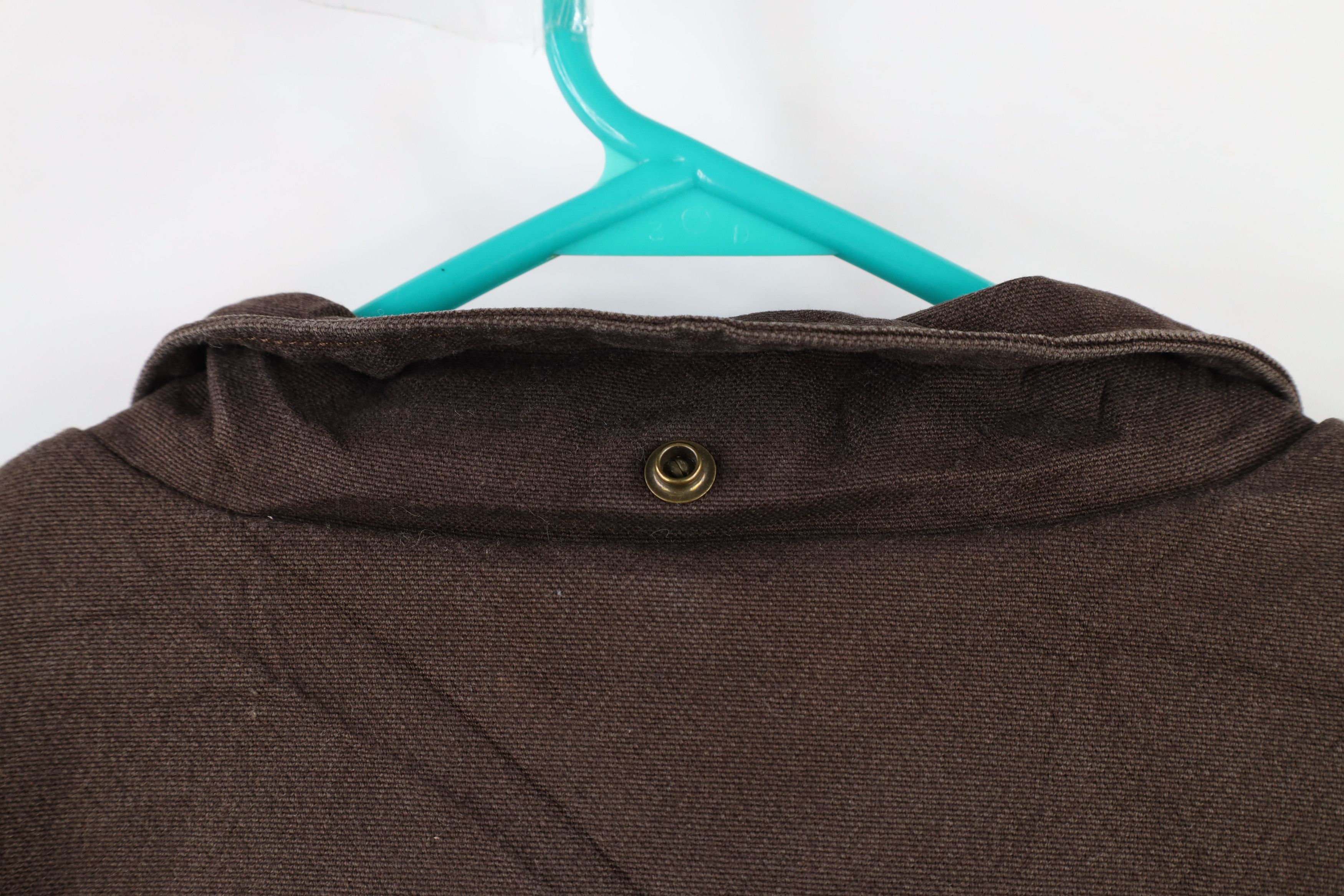 Carhartt × Vintage Vintage Carhartt Spell Out Fleece Lined Canvas Jacket Brown Size L / US 10 / IT 46 - 12 Thumbnail