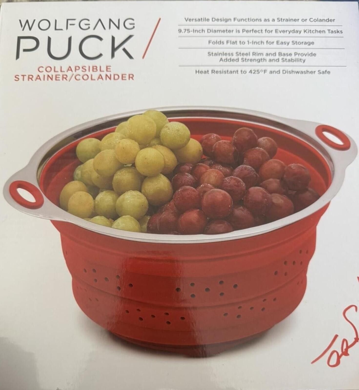 Other Wolfgang Puck Collapsible Red Silicone Strainer/Colander Size ONE SIZE - 1 Preview