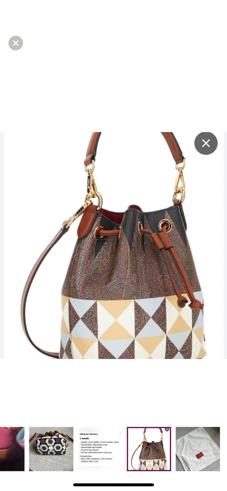 Etro Etro patch printed bucket bag Size ONE SIZE - 6 Thumbnail