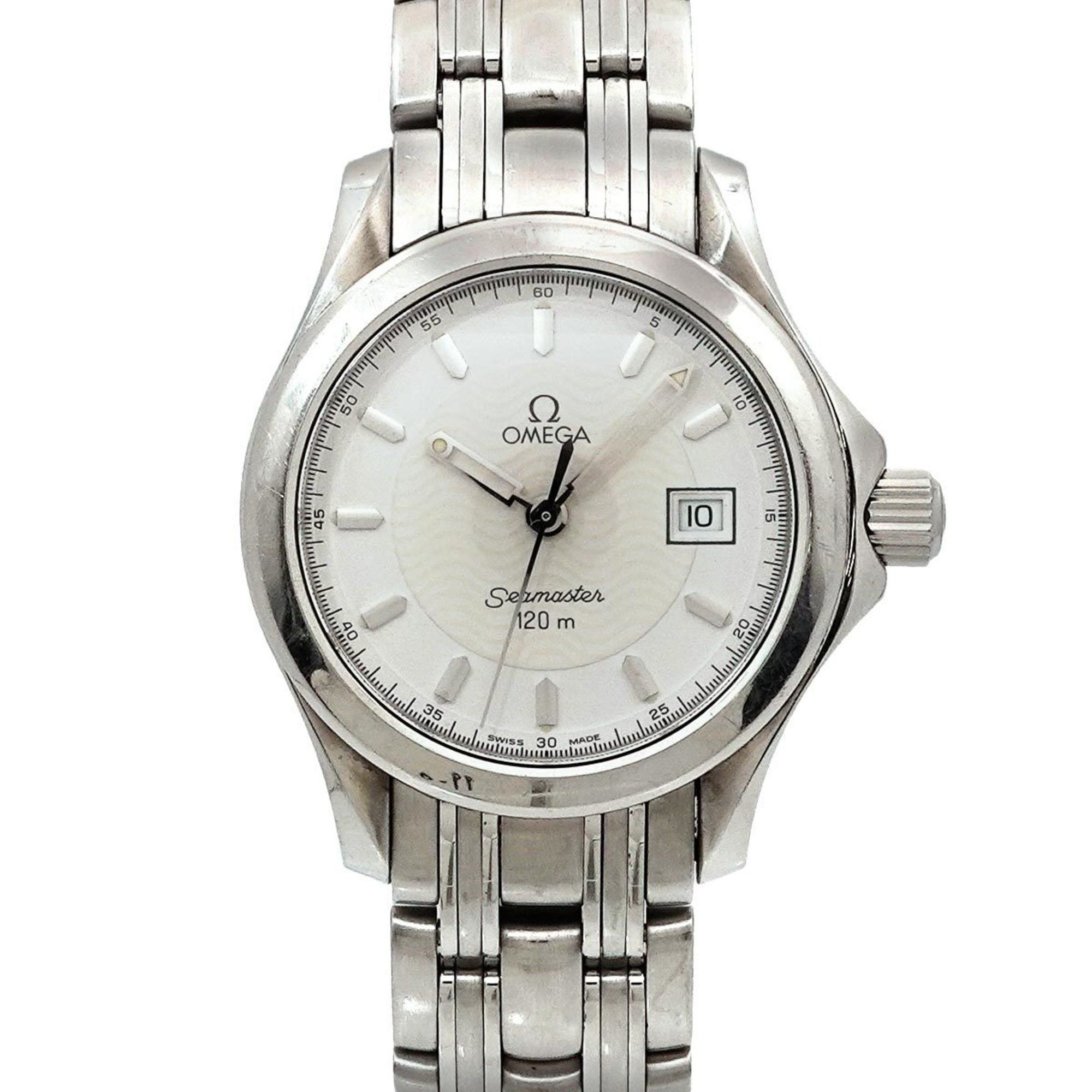 Omega Seamaster 120 Ladies Watch 2571 21 Date White Quartz, Women's