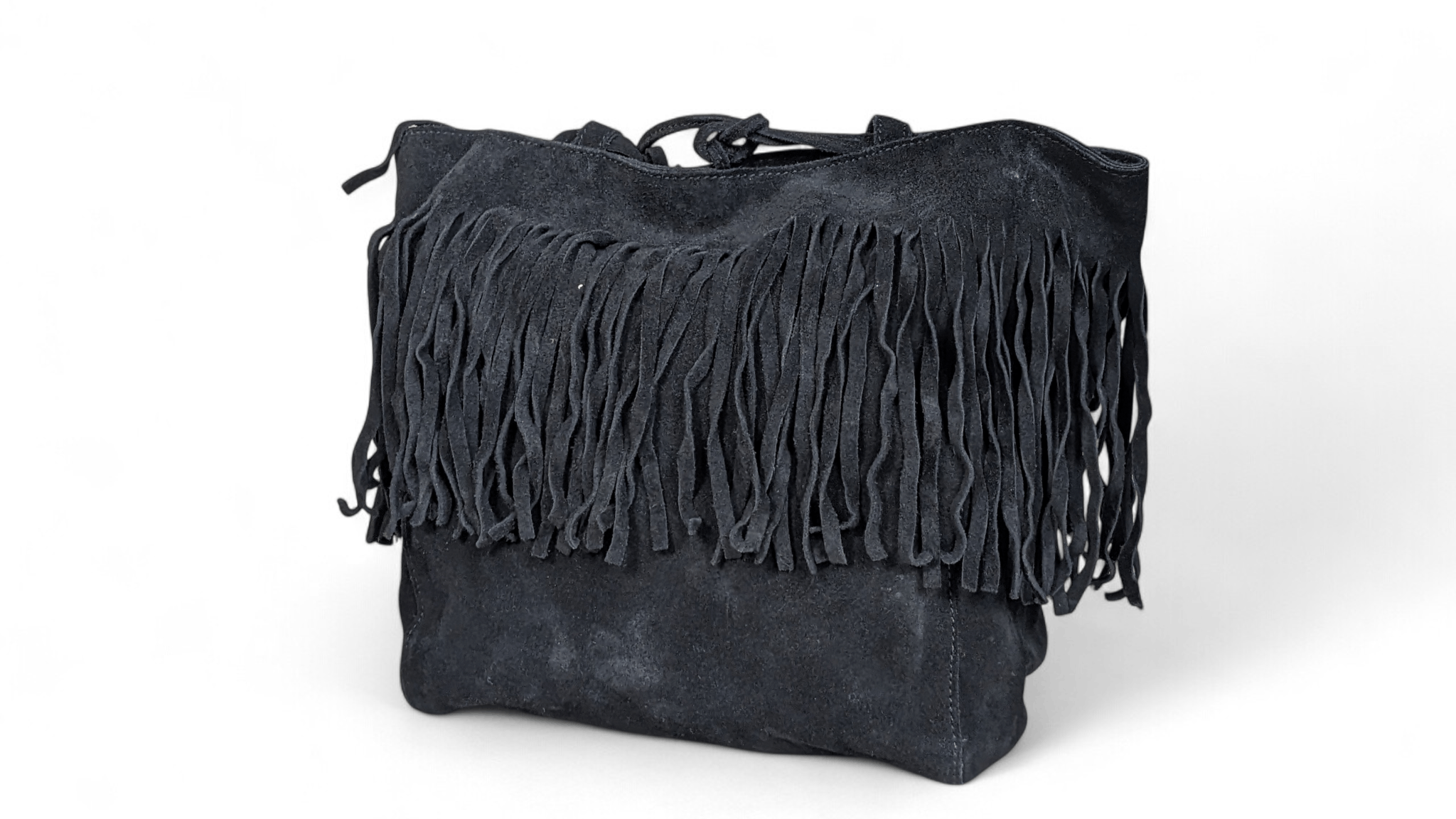 Kurt Geiger Kurt Geiger Black Suede Fringe Shoulder Bag Boho Tassel Size ONE SIZE - 1 Thumbnail
