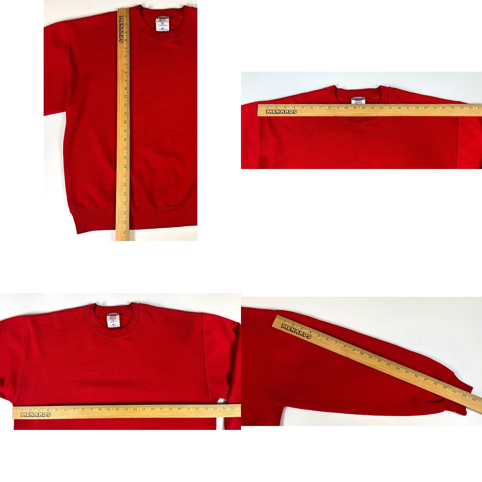 Jerzees VINTAGE Jerzees Super Sweats Crewneck Sweatshirt Shirt Unisex Adults L Red Cotton Blend Fleece USA Made 50% Cotton 50% Polyester 1990s Men Women Size US L / EU 52-54 / 3 - 8 Thumbnail