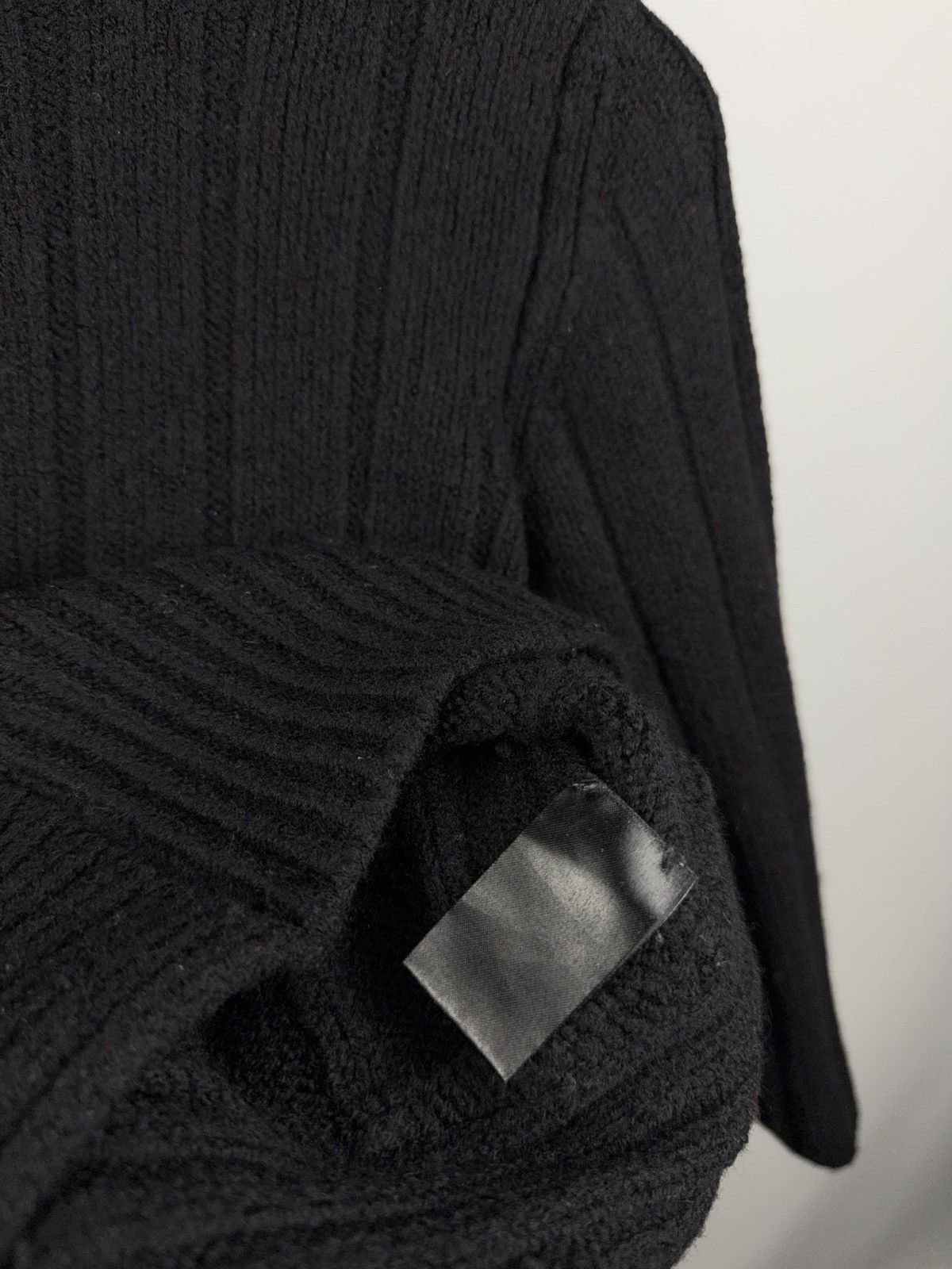 Hugo Boss Luxury HUGO Boss Black Ribbed Wool Knit Mock Neck Sweater Size XS / US 0-2 / IT 36-38 - 10 Thumbnail
