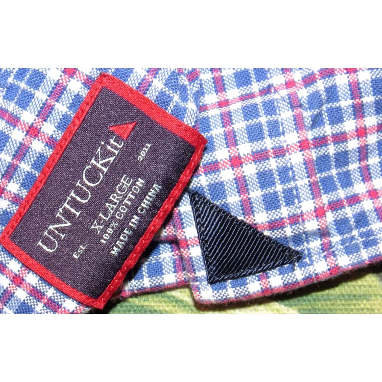 UNTUCKit UNTUCKIT Blue Plaid Long Sleeve Button Down Shirt XL Mens Size US XL / EU 56 / 4 - 3 Thumbnail
