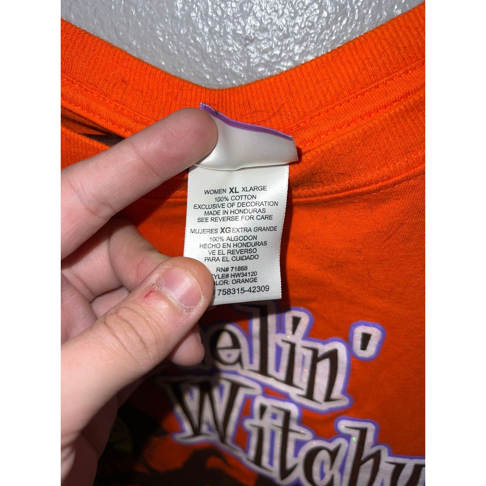 Vintage Vintage Womens Halloween Shirt Feeling Witchy Orange Tee XL Size XL / US 12-14 / IT 48-50 - 7 Thumbnail
