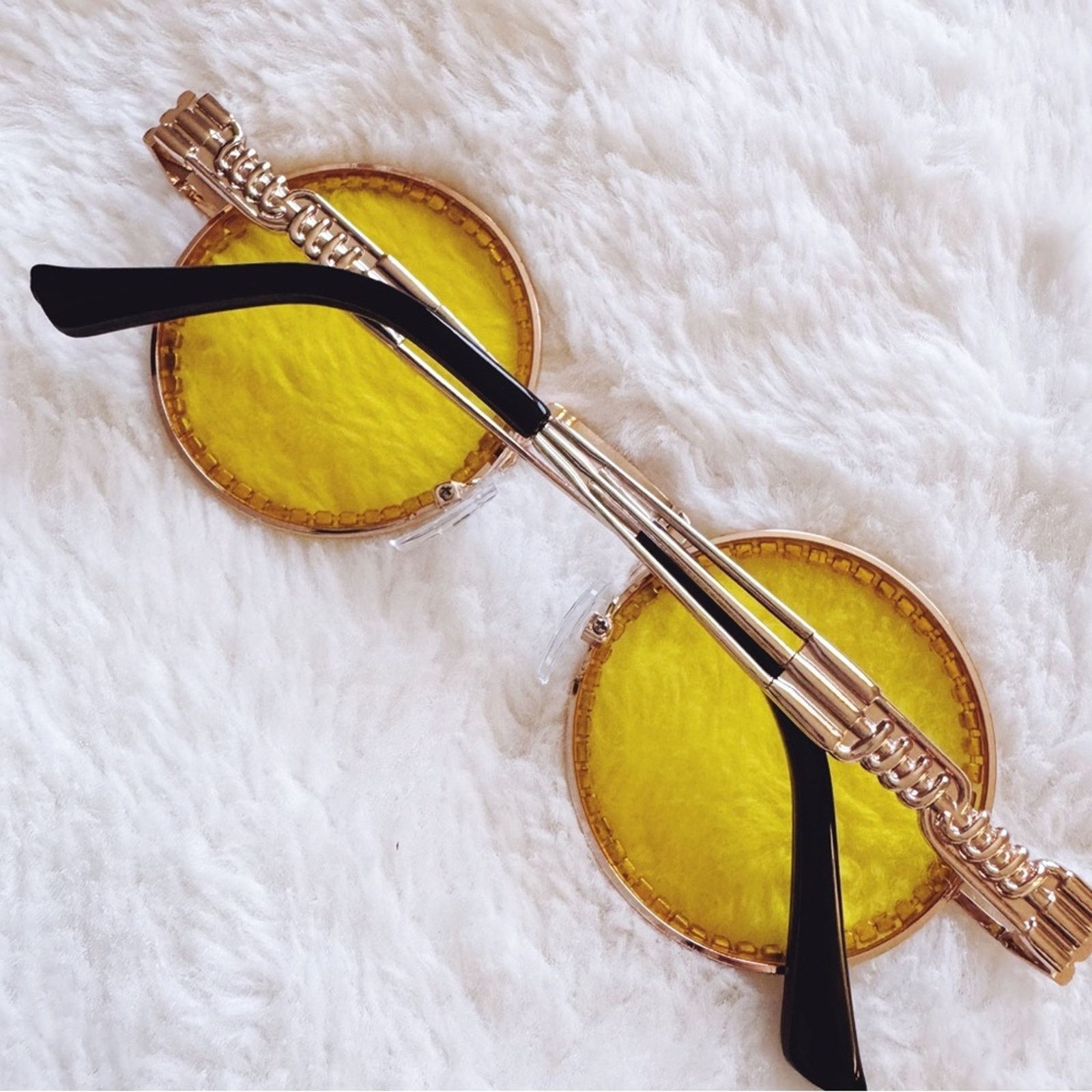Other Kate Clear Yellow Round Sunglasses Size ONE SIZE - 12 Thumbnail