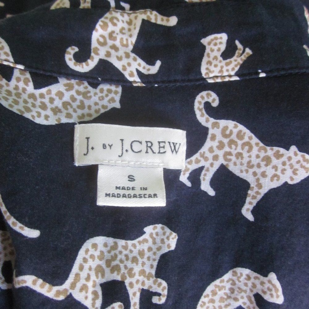 J.Crew J Crew Women’s Size S Blue Roaming Cheetah Print Button Up Shirt Size S / US 4 / IT 40 - 3 Thumbnail