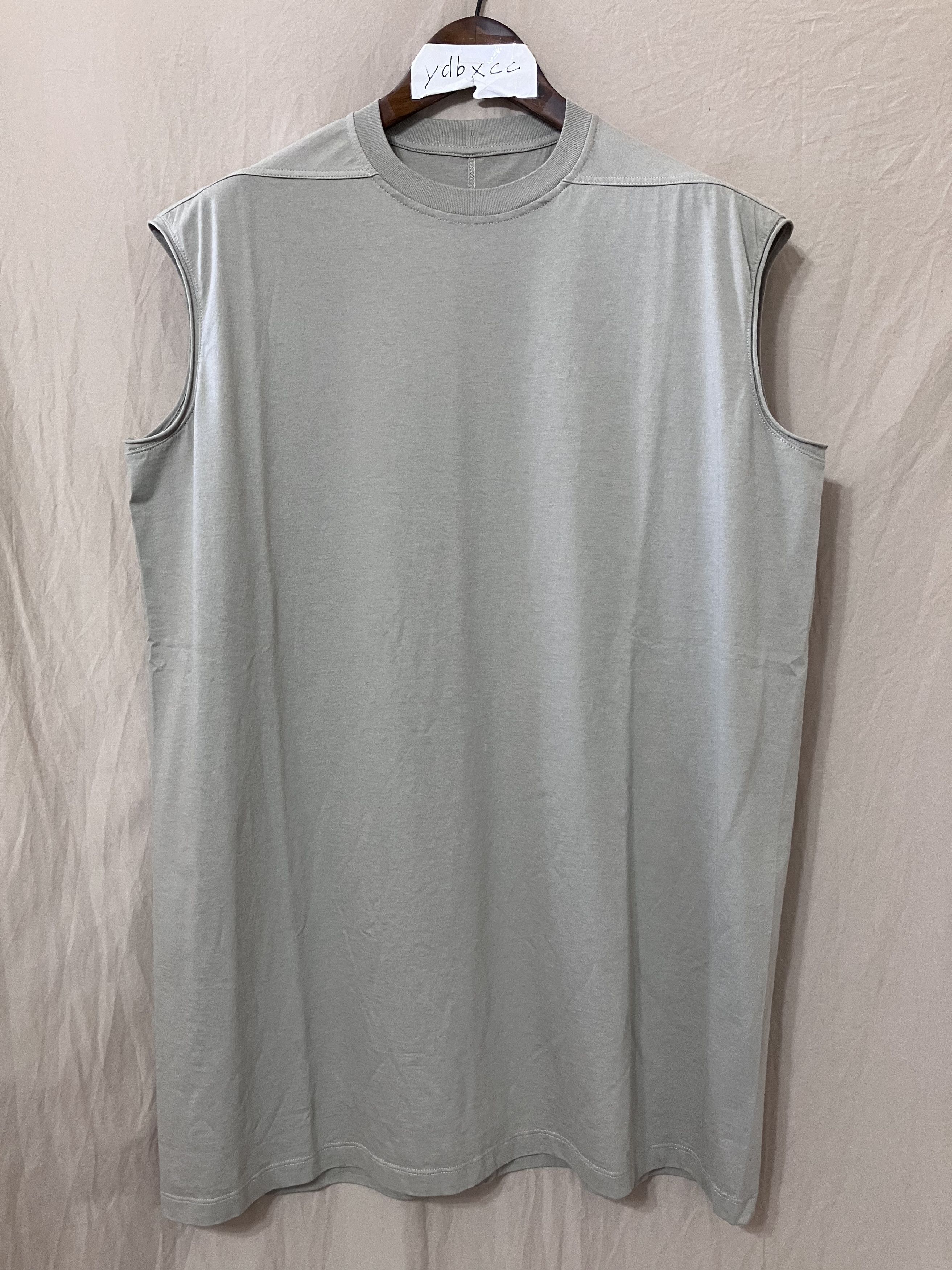 image of Rick Owens Fw23 Luxor Tarp Tee Pearl Xs in Light Grey, Men's