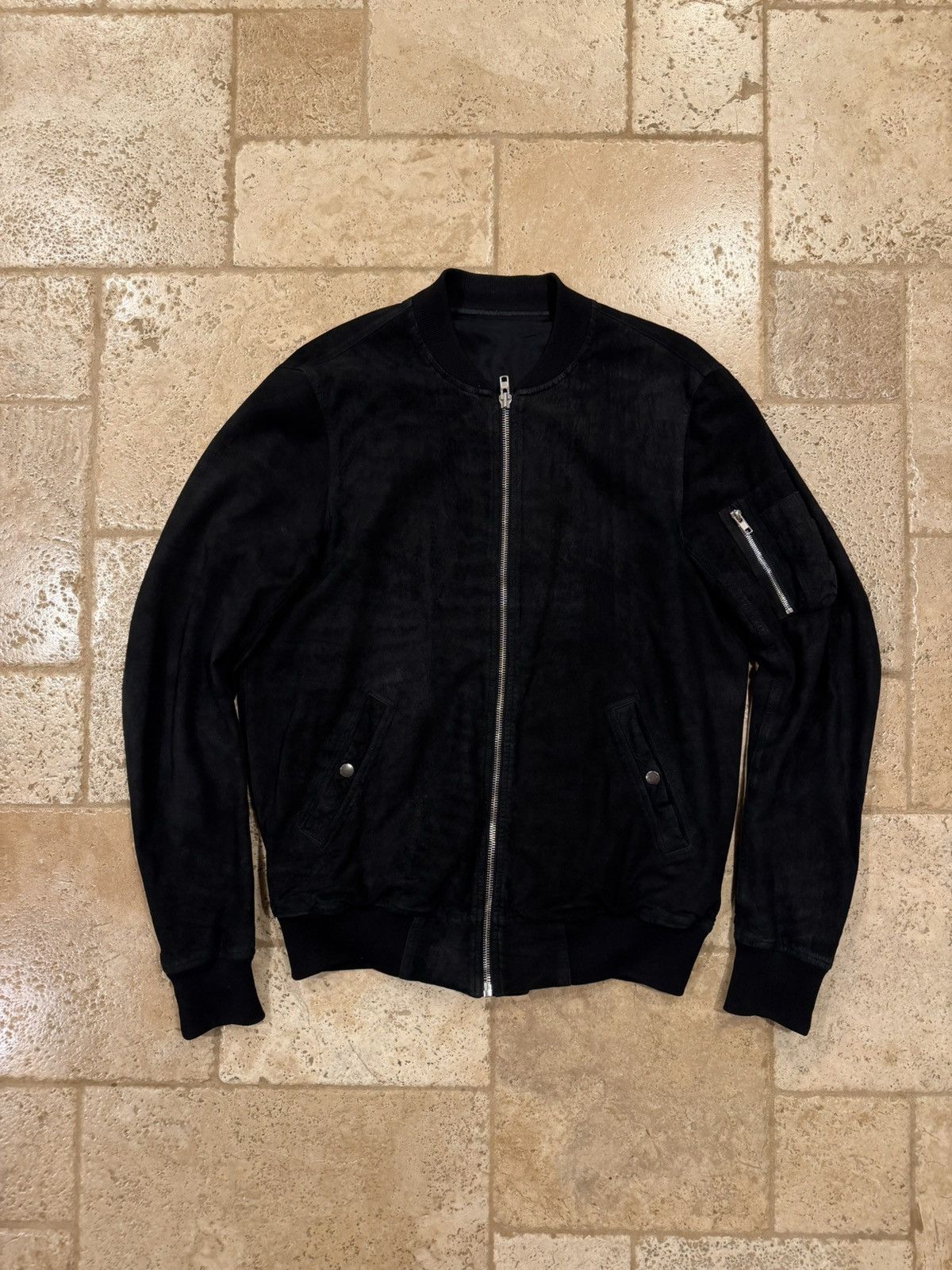 Rick Owens Rick Owens Flight Blistered Lamb Leather Black Bomber Jacket Size US XL / EU 56 / 4 - 3 Thumbnail