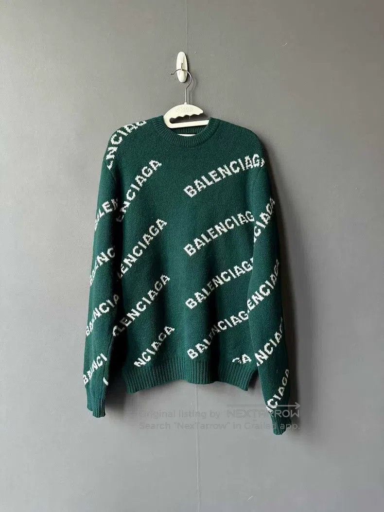 Balenciaga Balenciaga Teal Bullet Screen Sweater Size US M / EU 48-50 / 2 - 1 Thumbnail