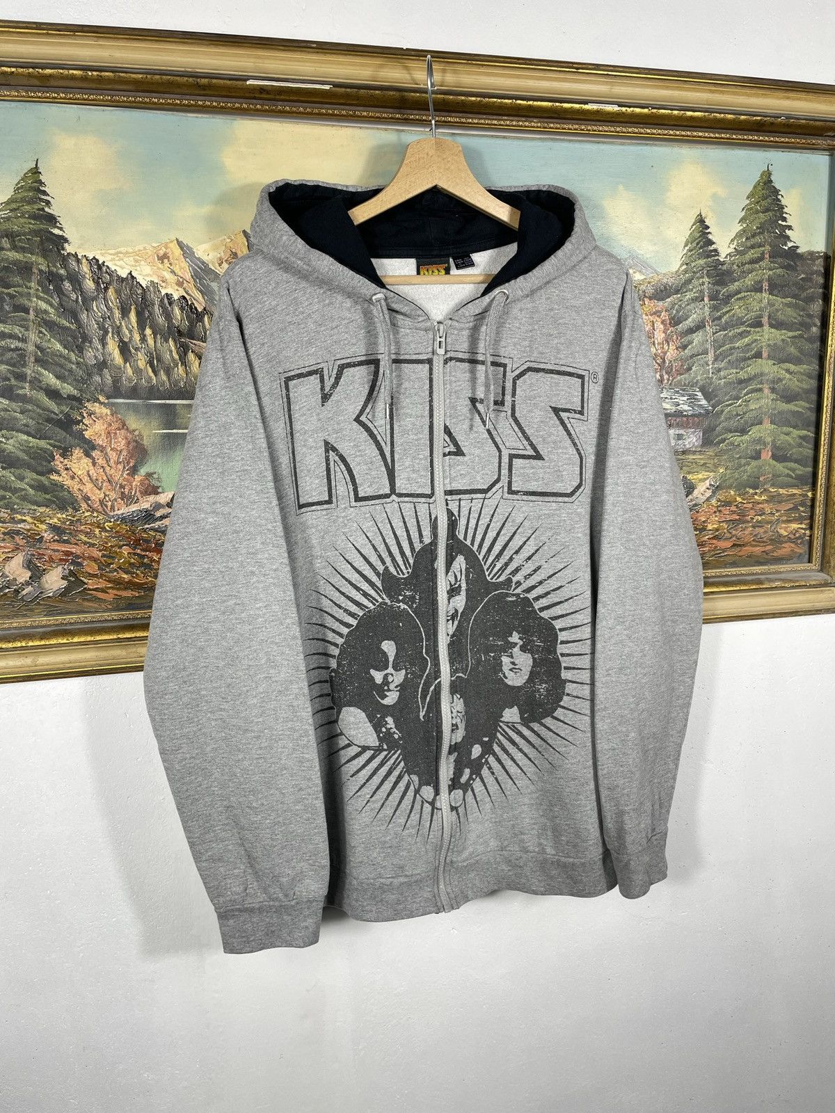 Band Tees × KISS × Vintage Retro 00s Kiss Band Merch Hoodie Rock Metal Baggy Loose Size US XL / EU 56 / 4 - 2 Thumbnail
