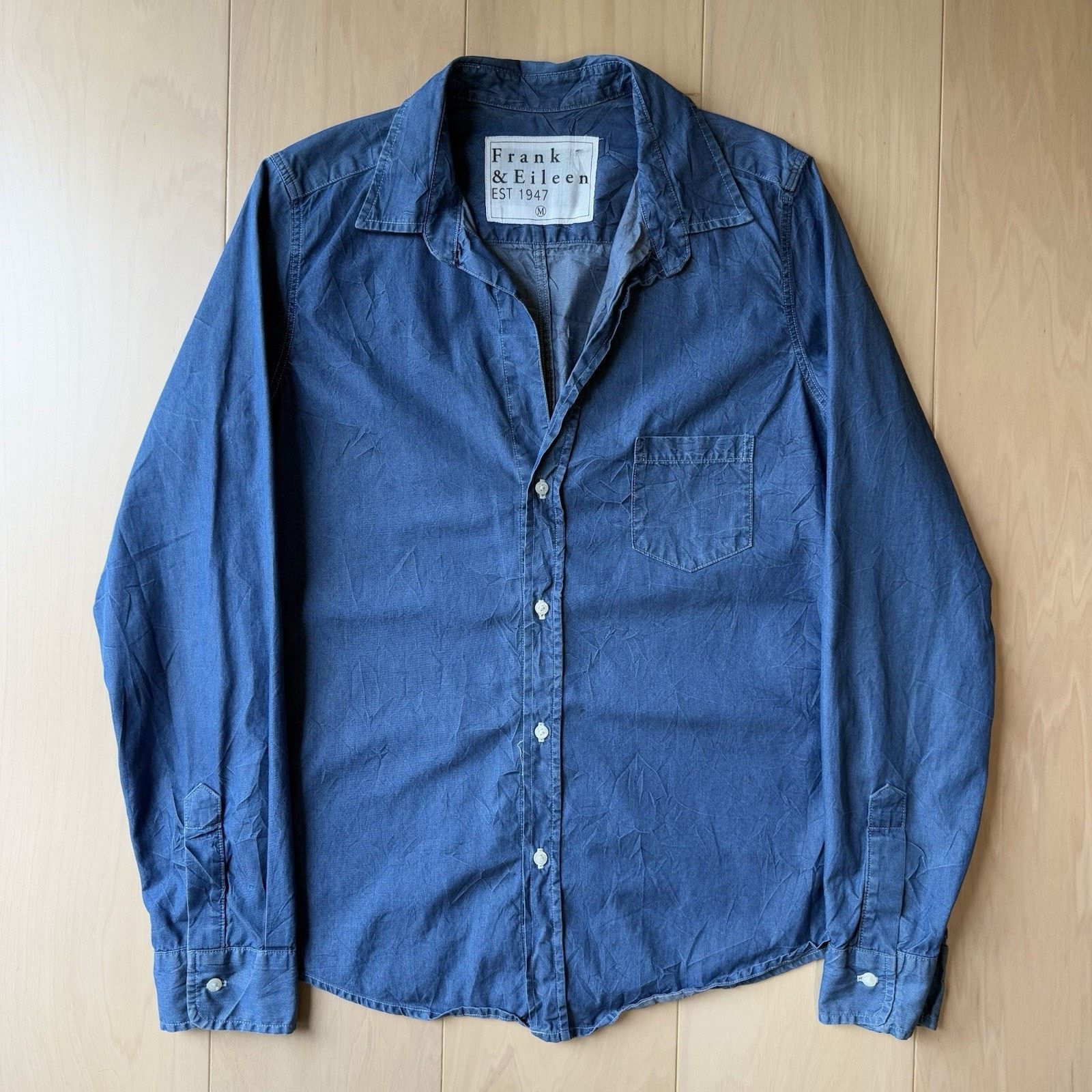 Frank & Eileen Frank & Eileen Shirt M Blue Barry Button Up Woven in Italy Size M / US 6-8 / IT 42-44 - 2 Thumbnail