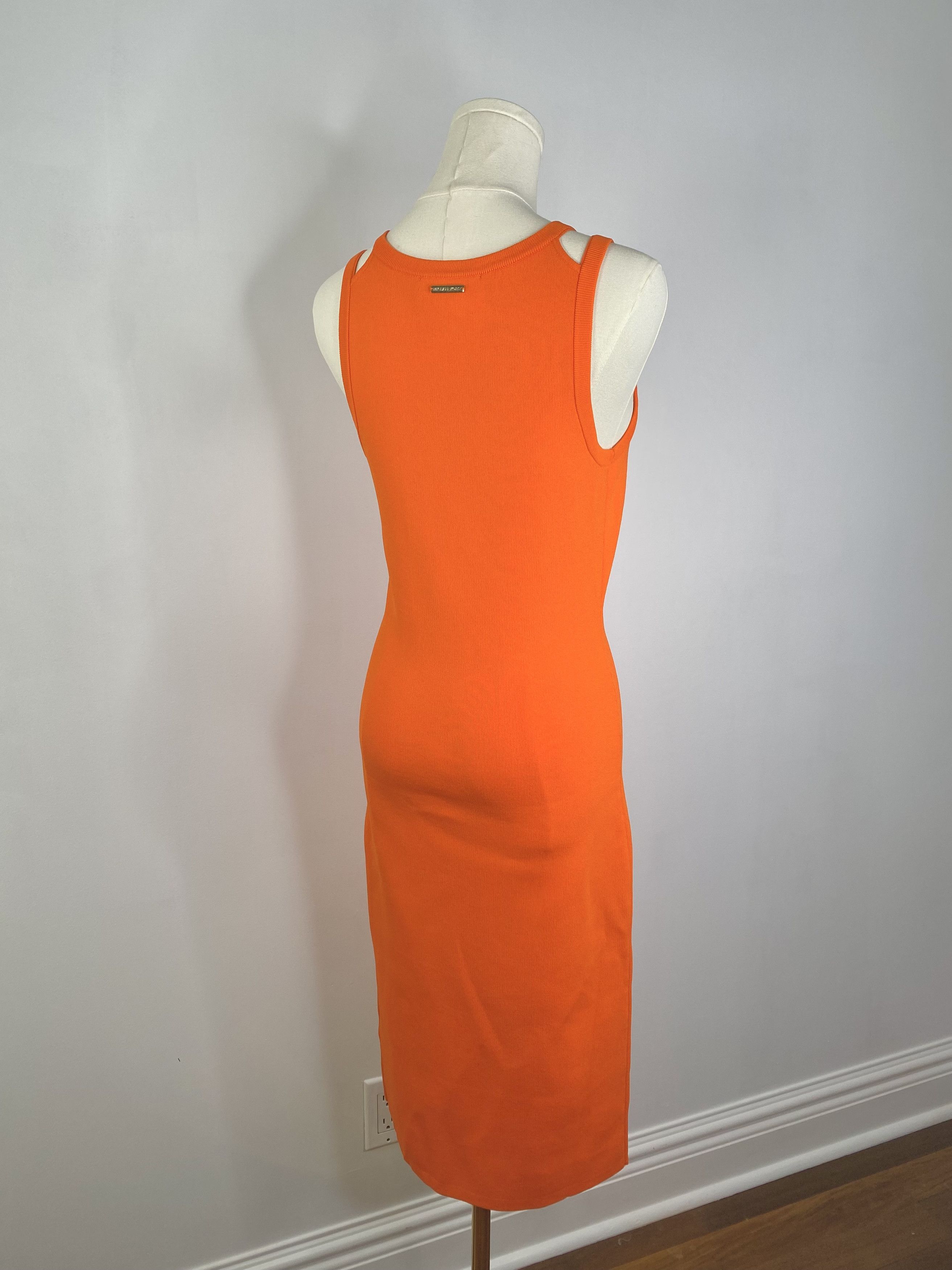 Michael Kors Michael Kors - Bright Orange Knit Bodycon Dress Size S / US 4 / IT 40 - 4 Thumbnail